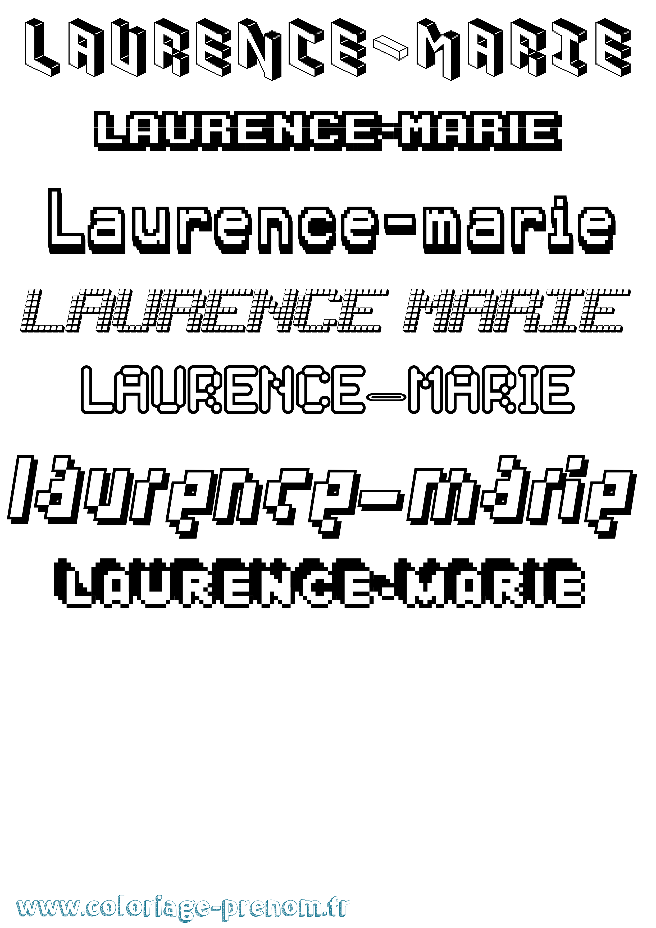 Coloriage Laurence-Marie Pixel Coloriage prénom Laurence-Marie Pixel