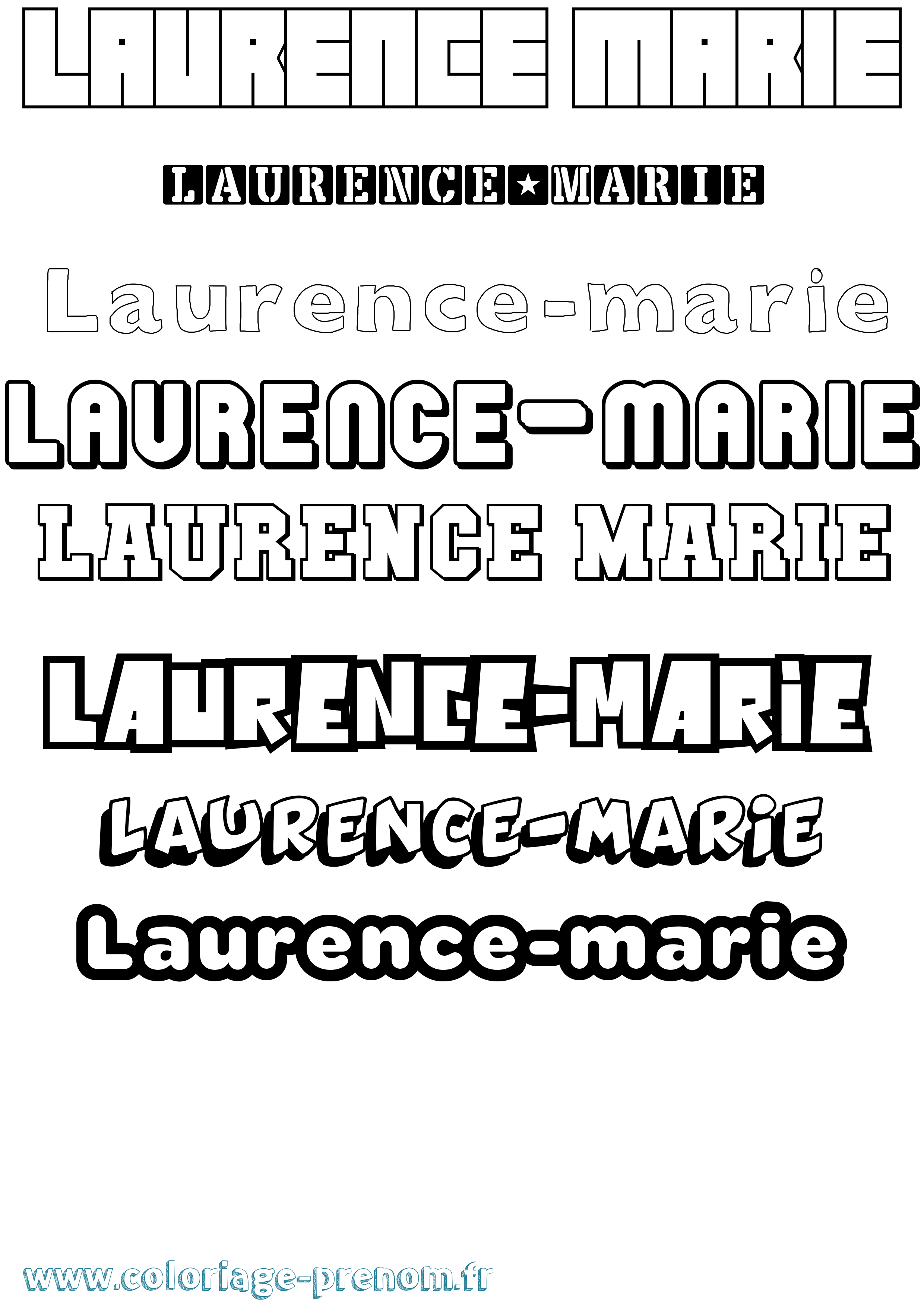 Coloriage Laurence-Marie Simple Coloriage prénom Laurence-Marie Simple