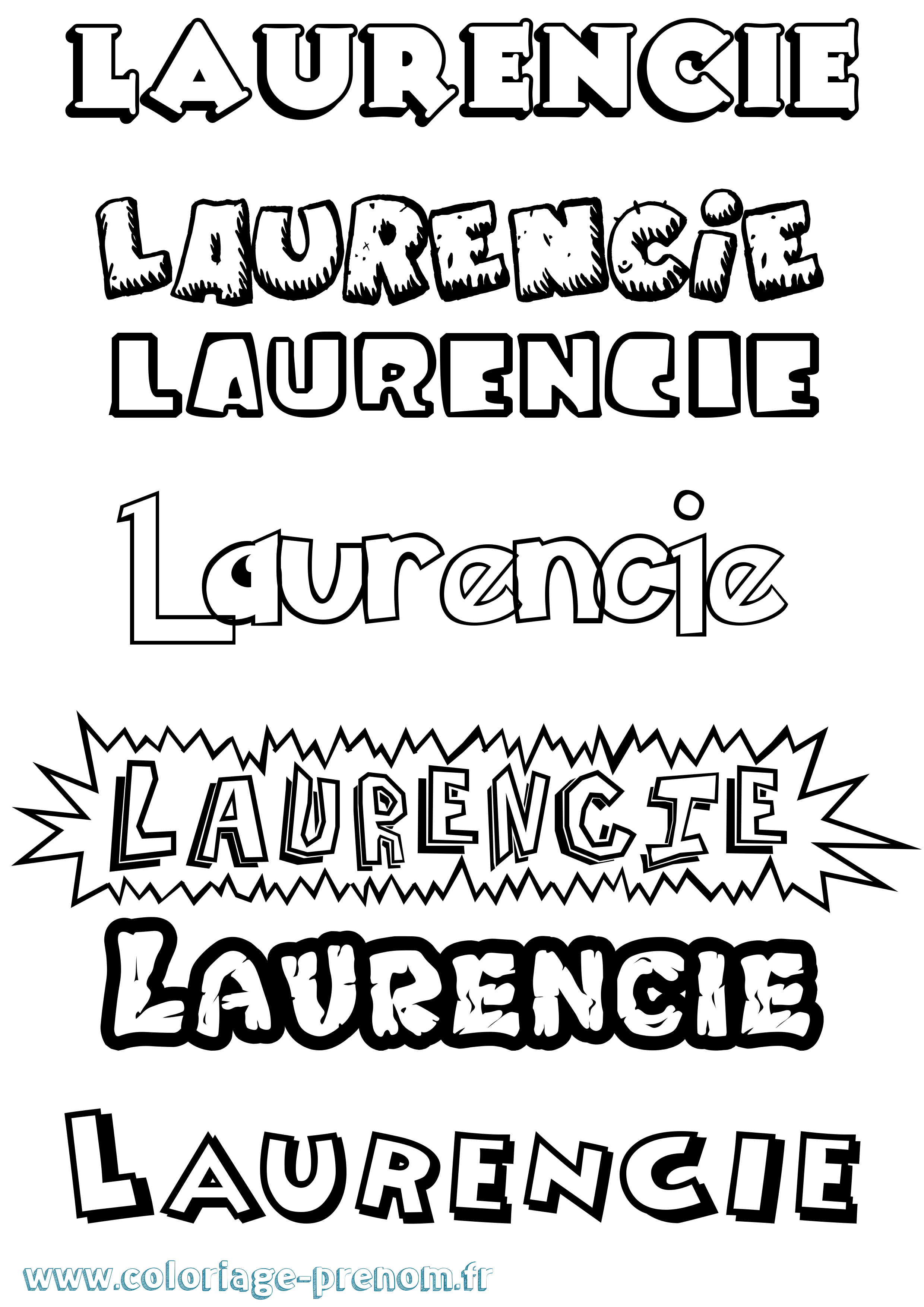 Coloriage Laurencie Dessin Animé Coloriage prénom Laurencie Dessin Animé