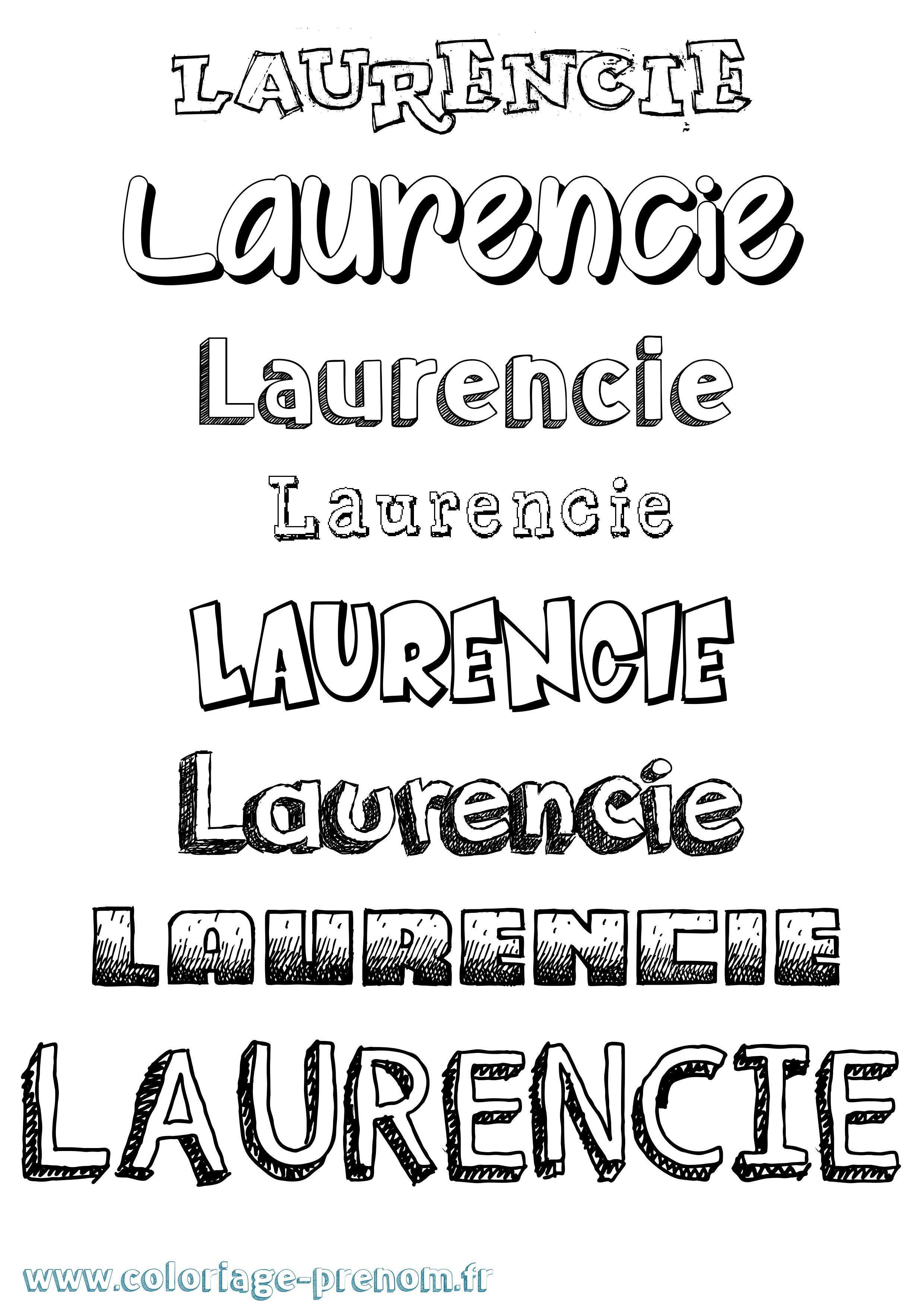 Coloriage Laurencie Dessiné Coloriage prénom Laurencie Dessiné