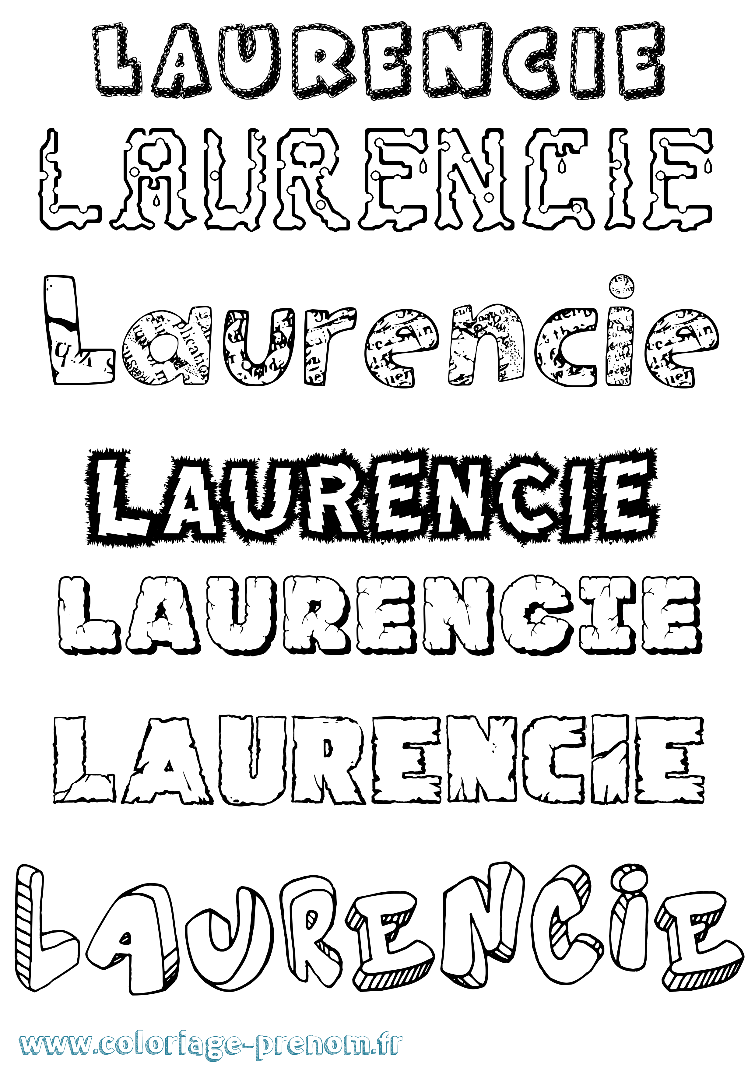 Coloriage Laurencie Destructuré Coloriage prénom Laurencie Destructuré