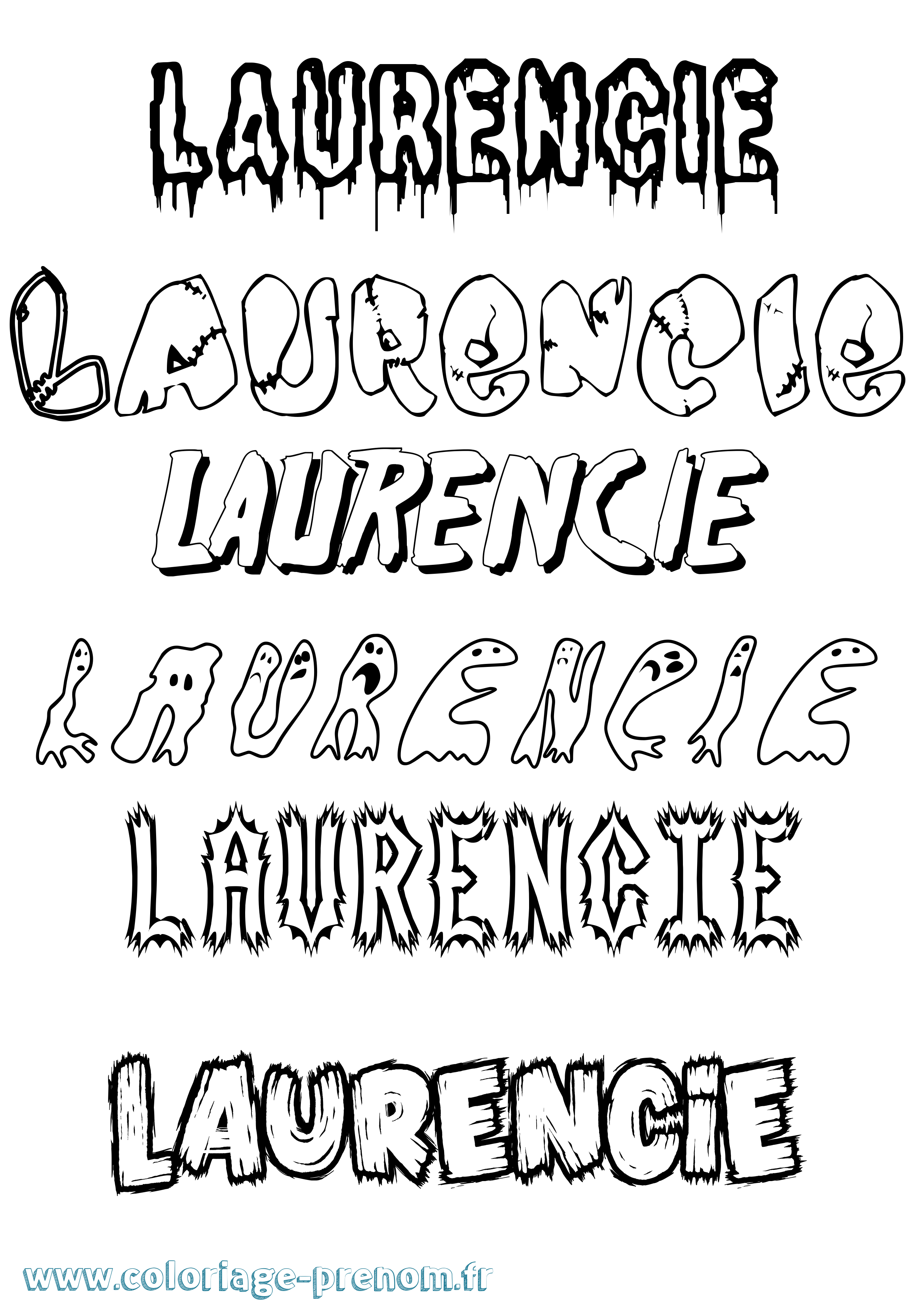 Coloriage Laurencie Frisson Coloriage prénom Laurencie Frisson
