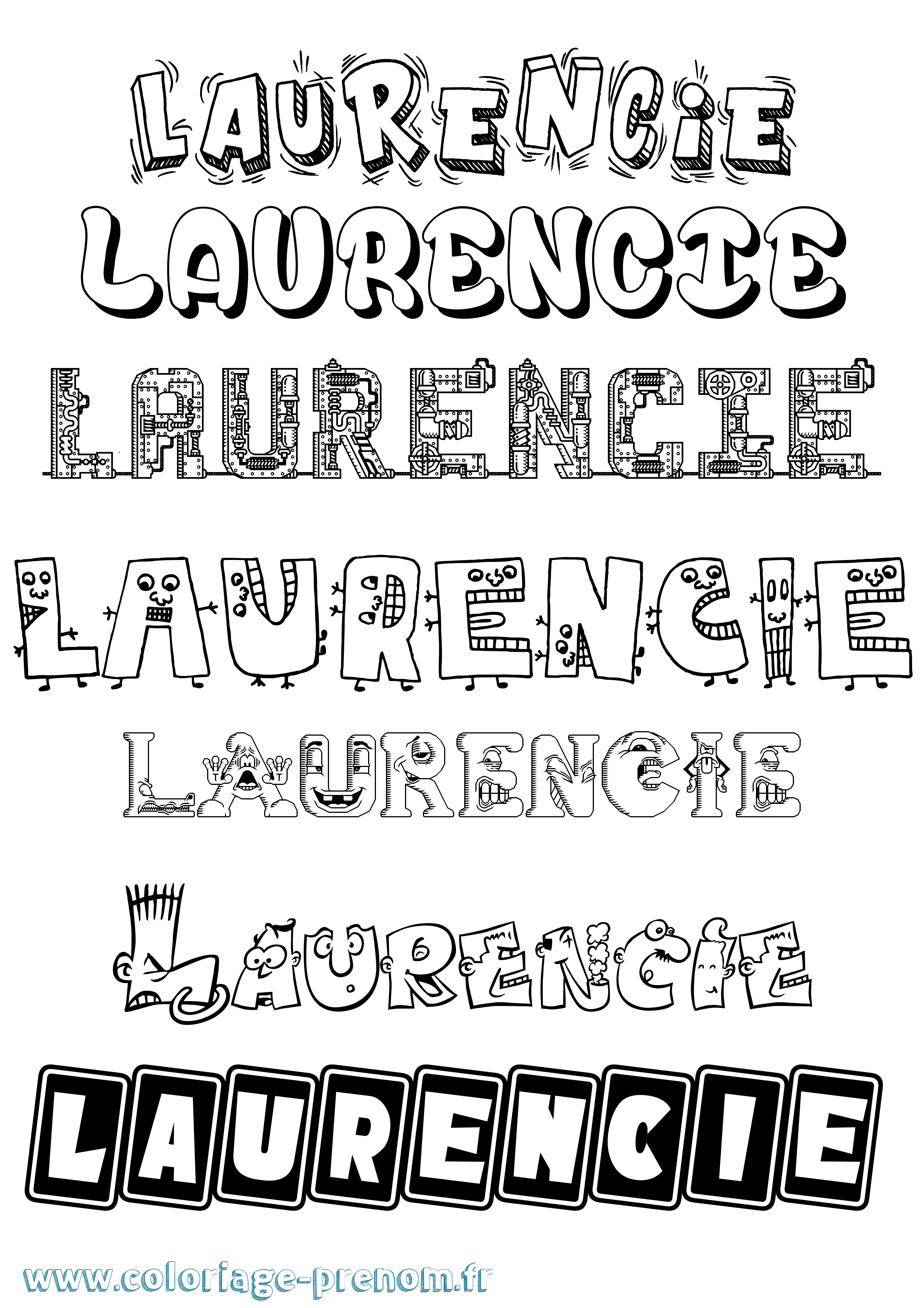 Coloriage Laurencie Fun Coloriage prénom Laurencie Fun