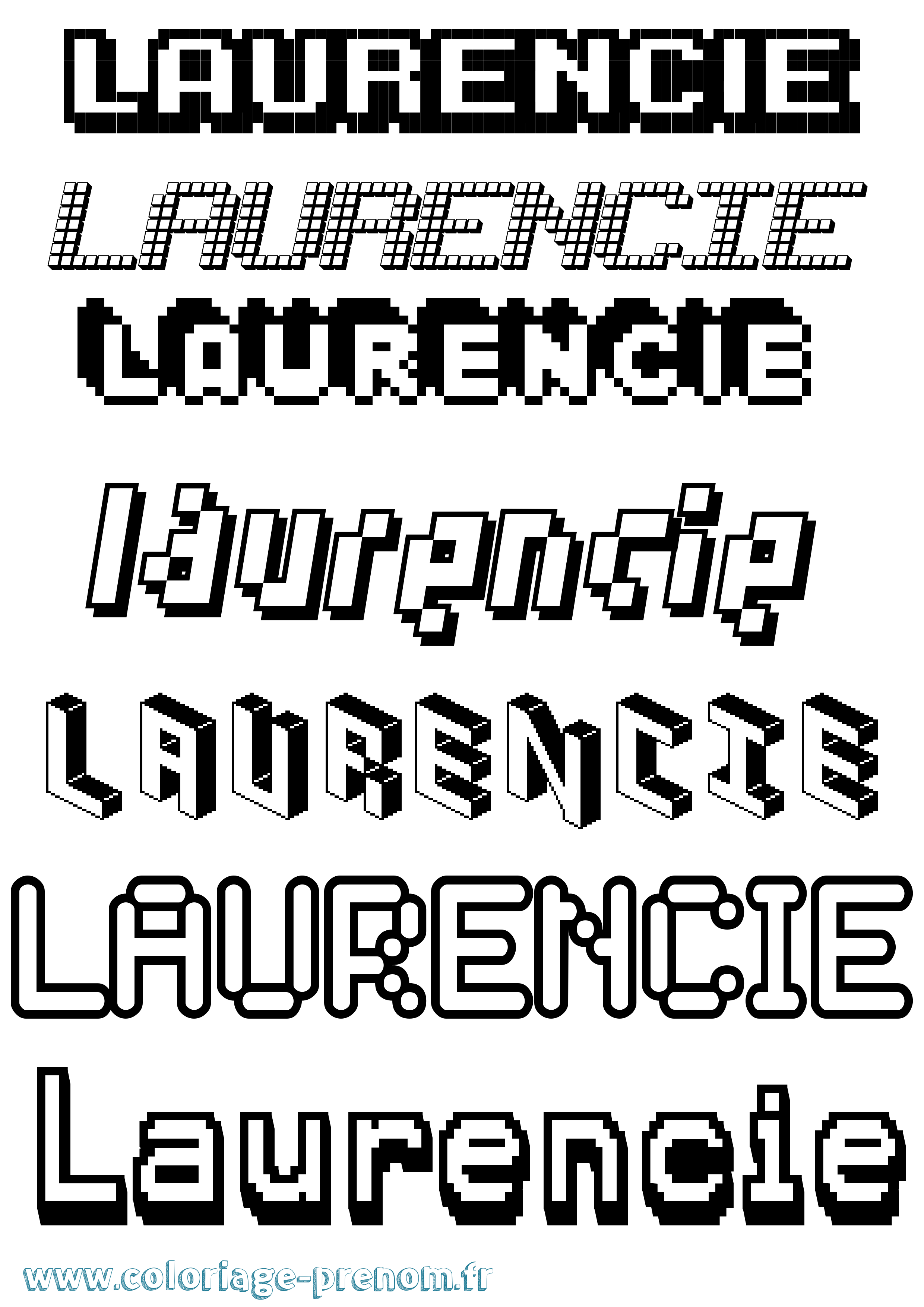 Coloriage Laurencie Pixel Coloriage prénom Laurencie Pixel