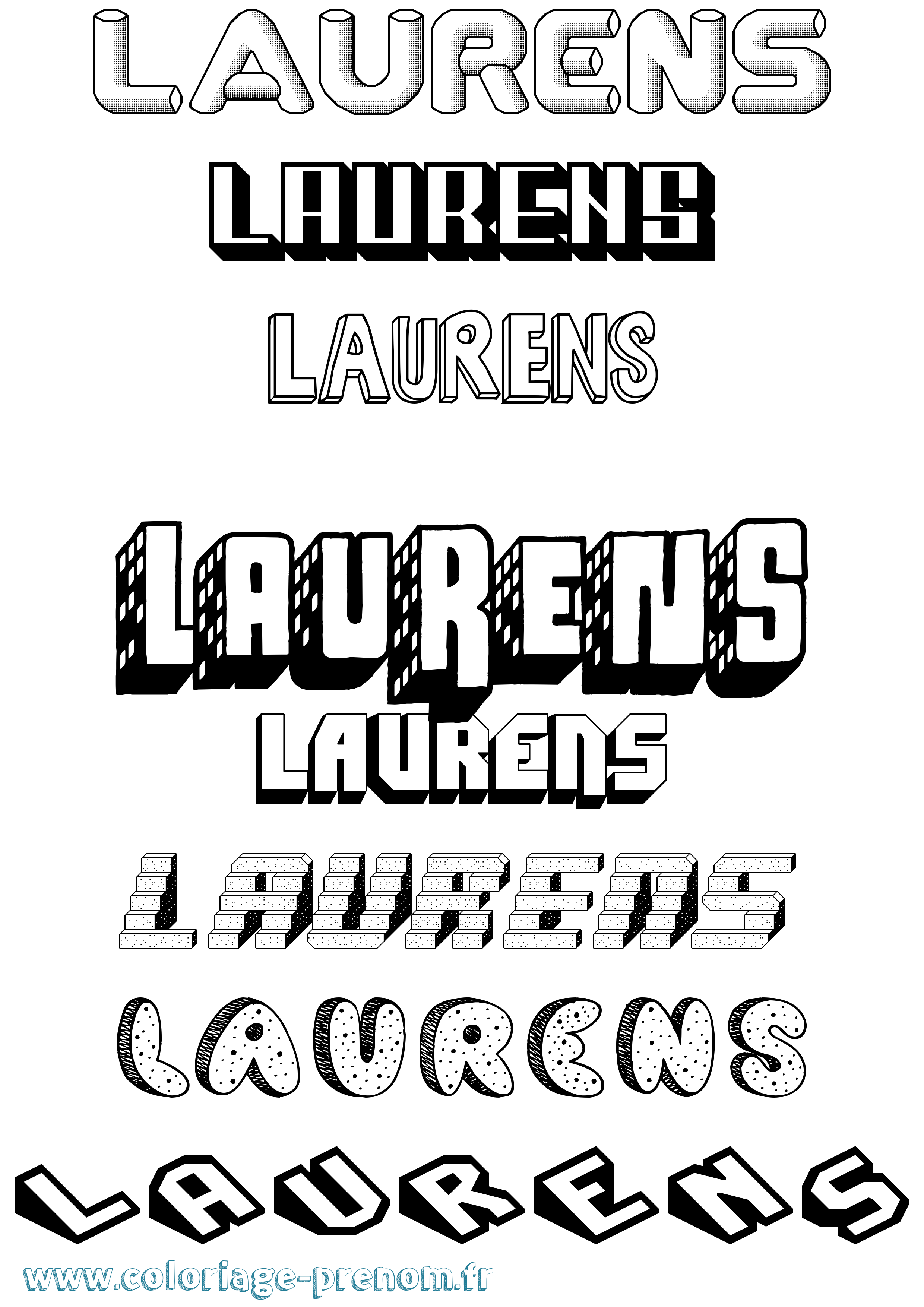 Coloriage Laurens Effet 3D Coloriage prénom Laurens Effet 3D