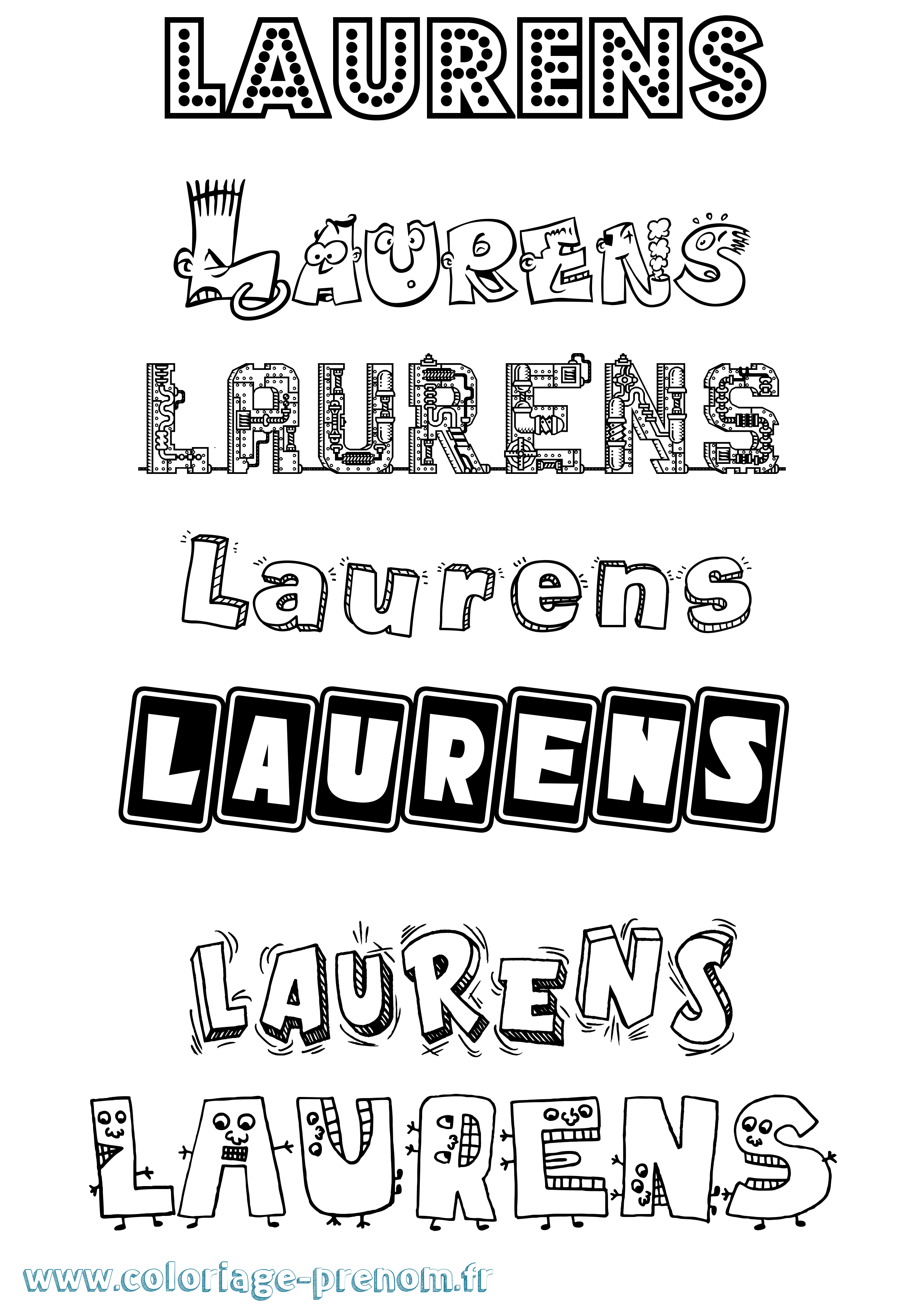 Coloriage Laurens Fun Coloriage prénom Laurens Fun