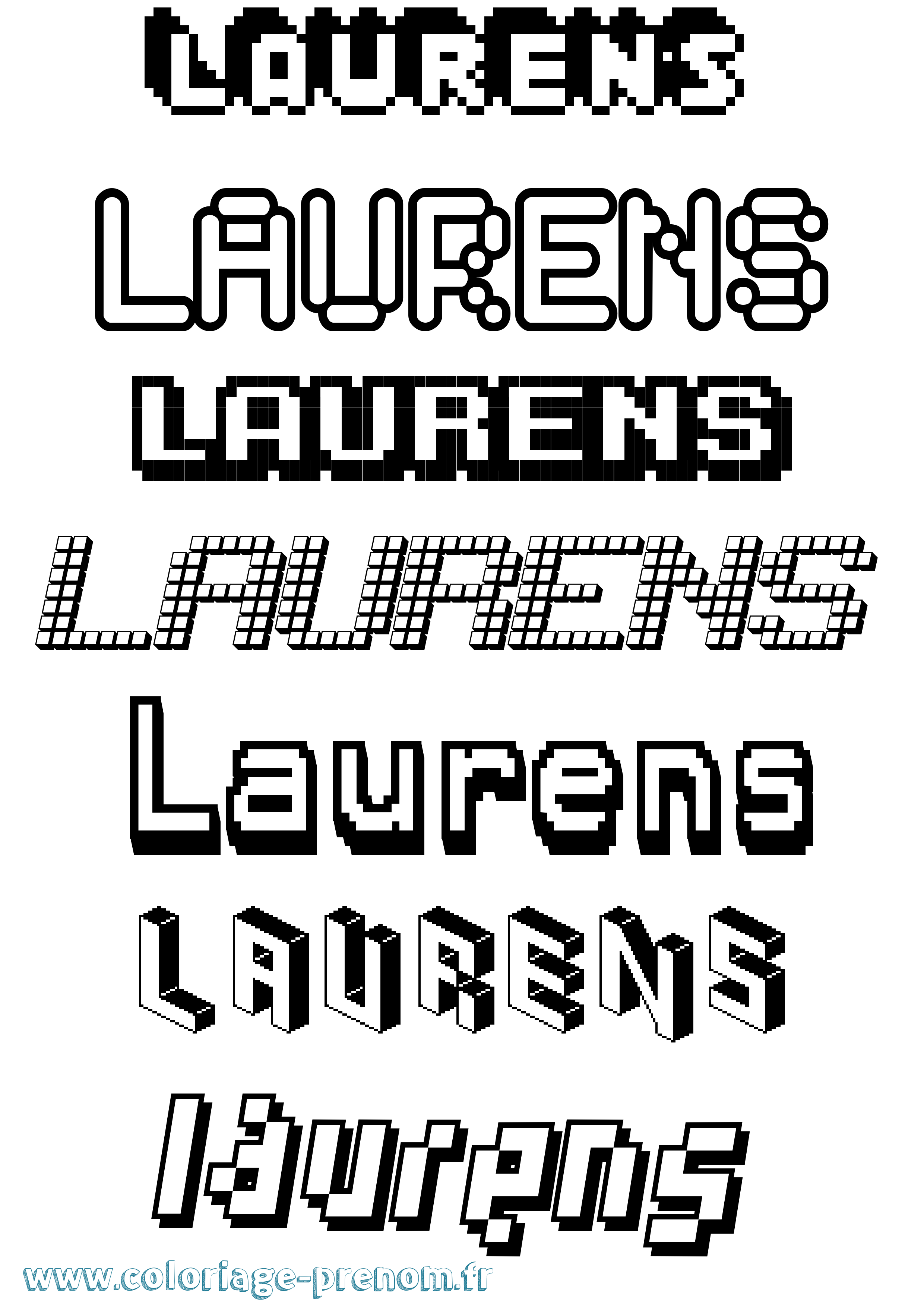Coloriage Laurens Pixel Coloriage prénom Laurens Pixel