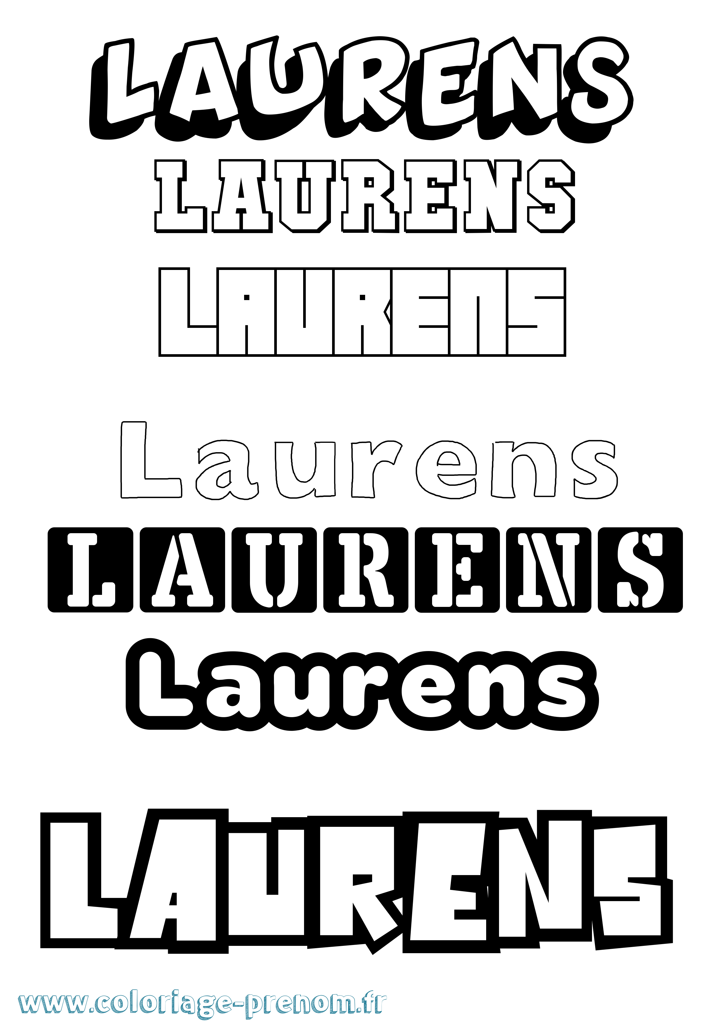 Coloriage Laurens Simple Coloriage prénom Laurens Simple