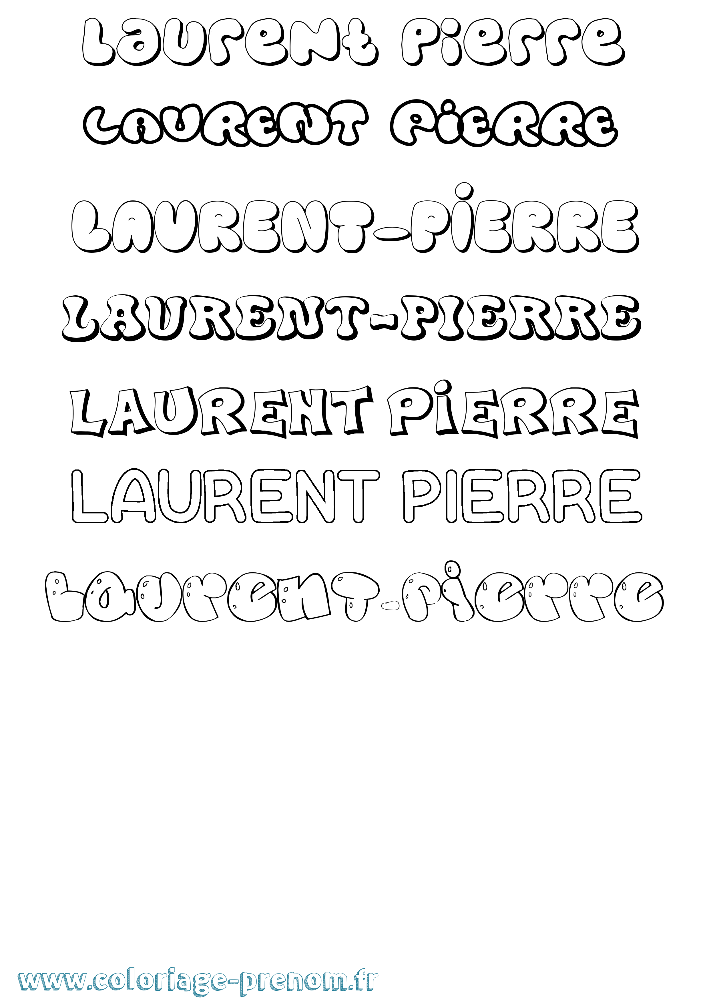 Coloriage Laurent-Pierre Bubble Coloriage prénom Laurent-Pierre Bubble