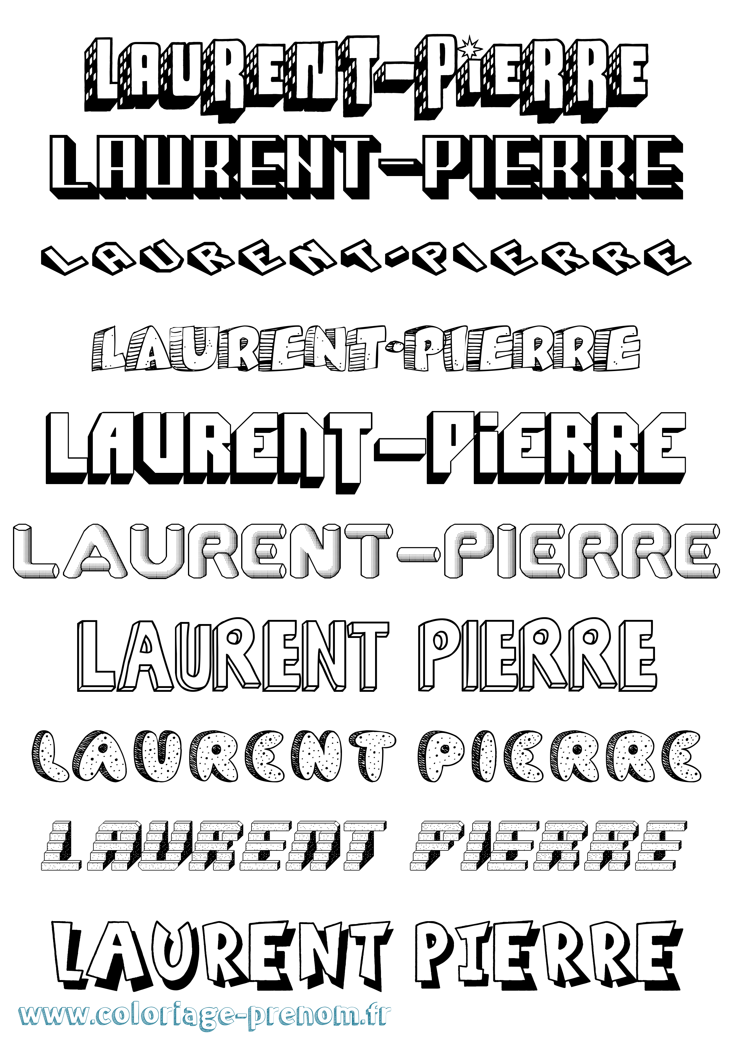 Coloriage Laurent-Pierre Effet 3D Coloriage prénom Laurent-Pierre Effet 3D