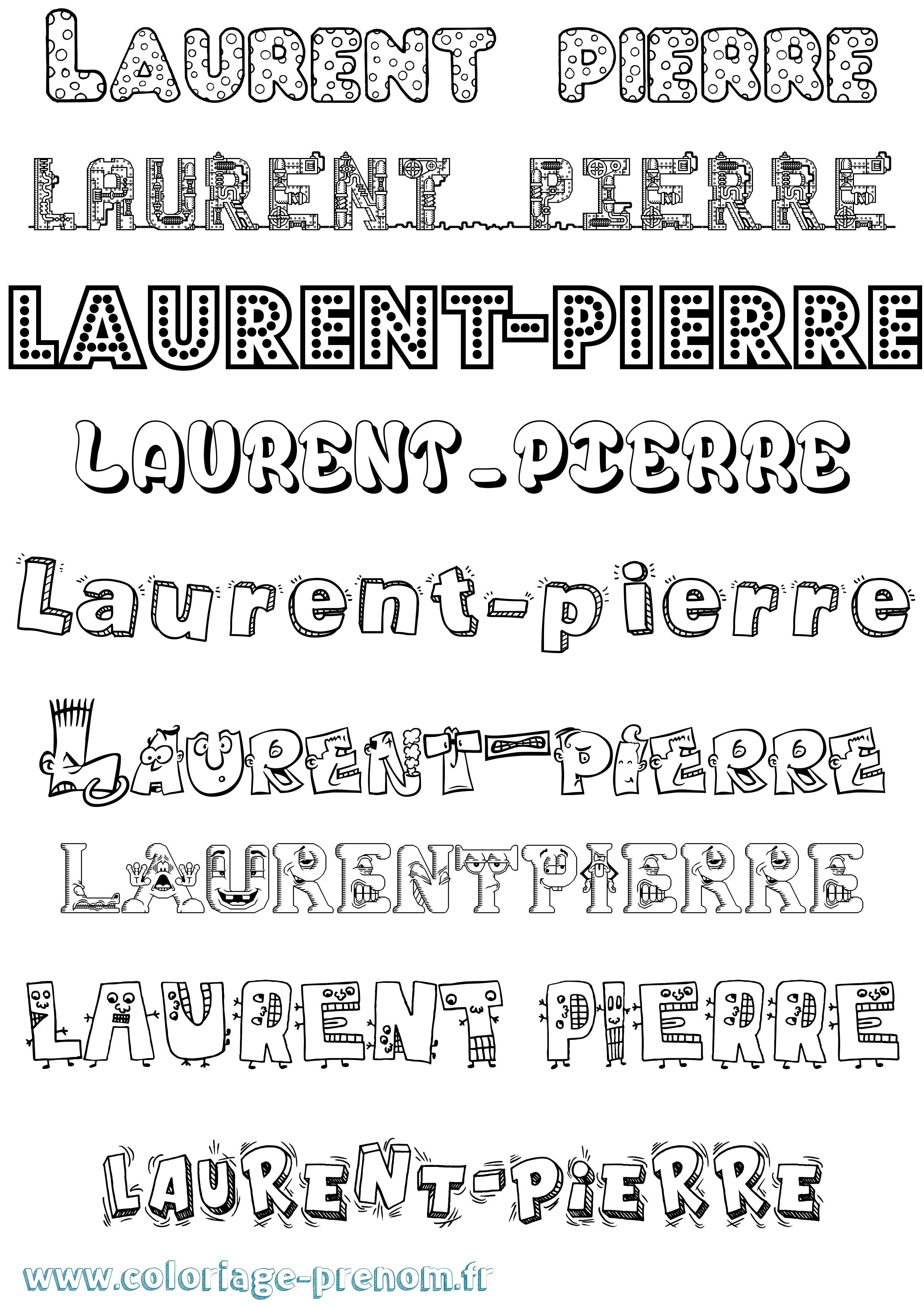 Coloriage Laurent-Pierre Fun Coloriage prénom Laurent-Pierre Fun