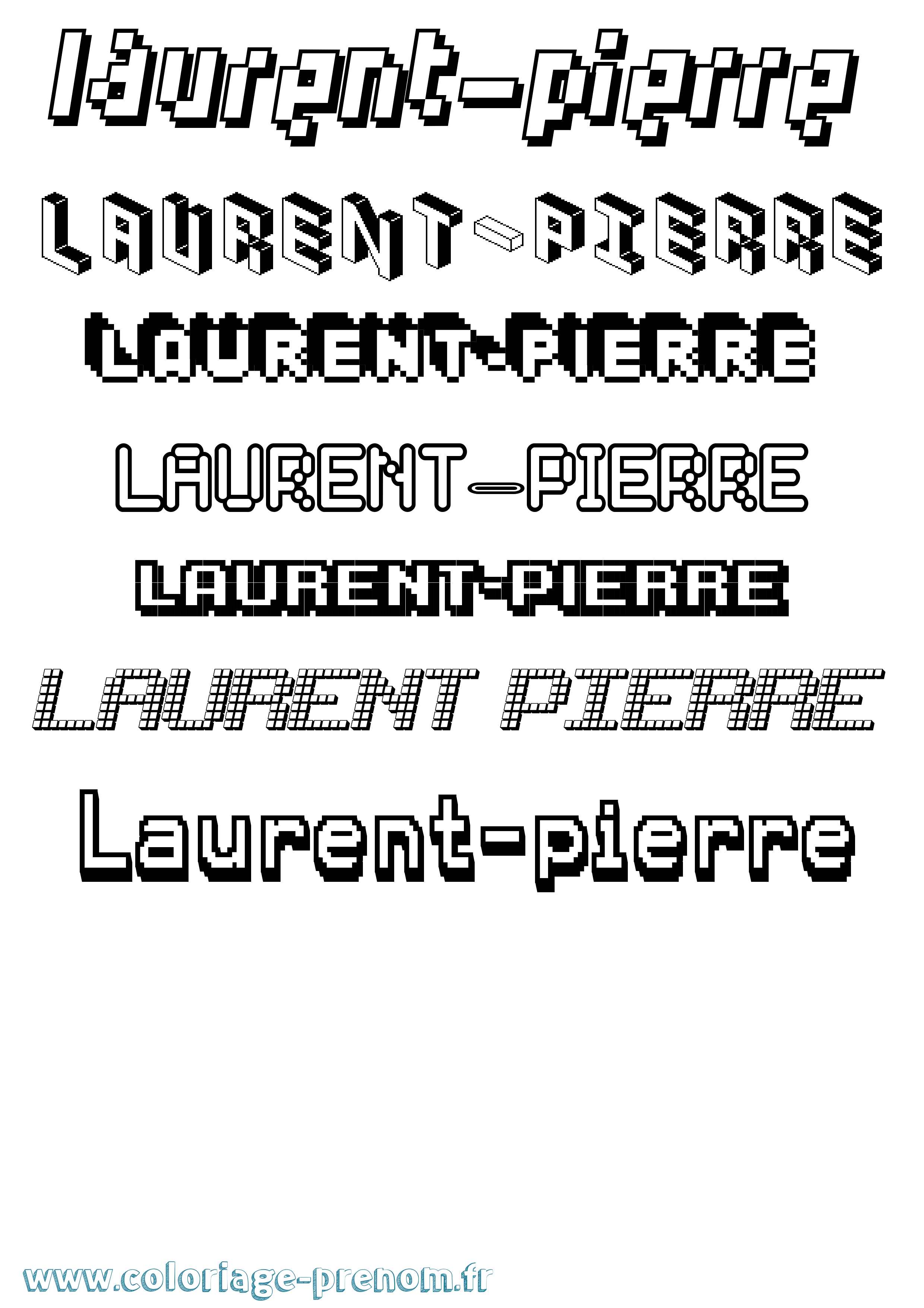 Coloriage Laurent-Pierre Pixel Coloriage prénom Laurent-Pierre Pixel