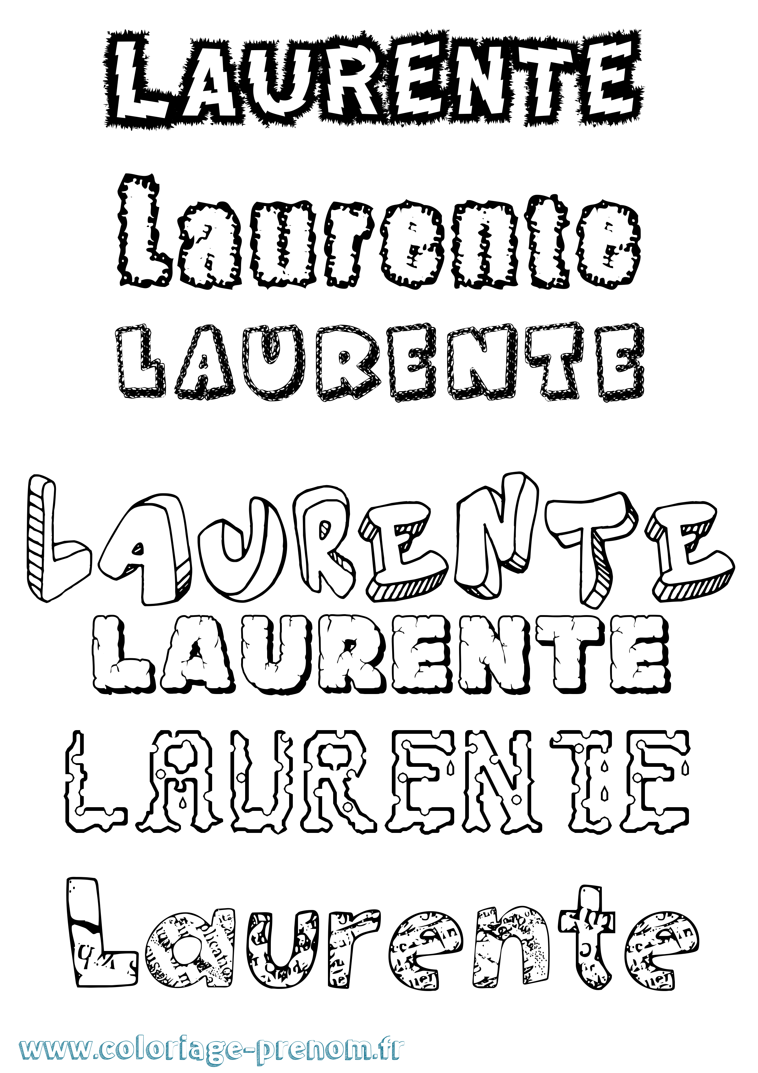 Coloriage Laurente Destructuré Coloriage prénom Laurente Destructuré