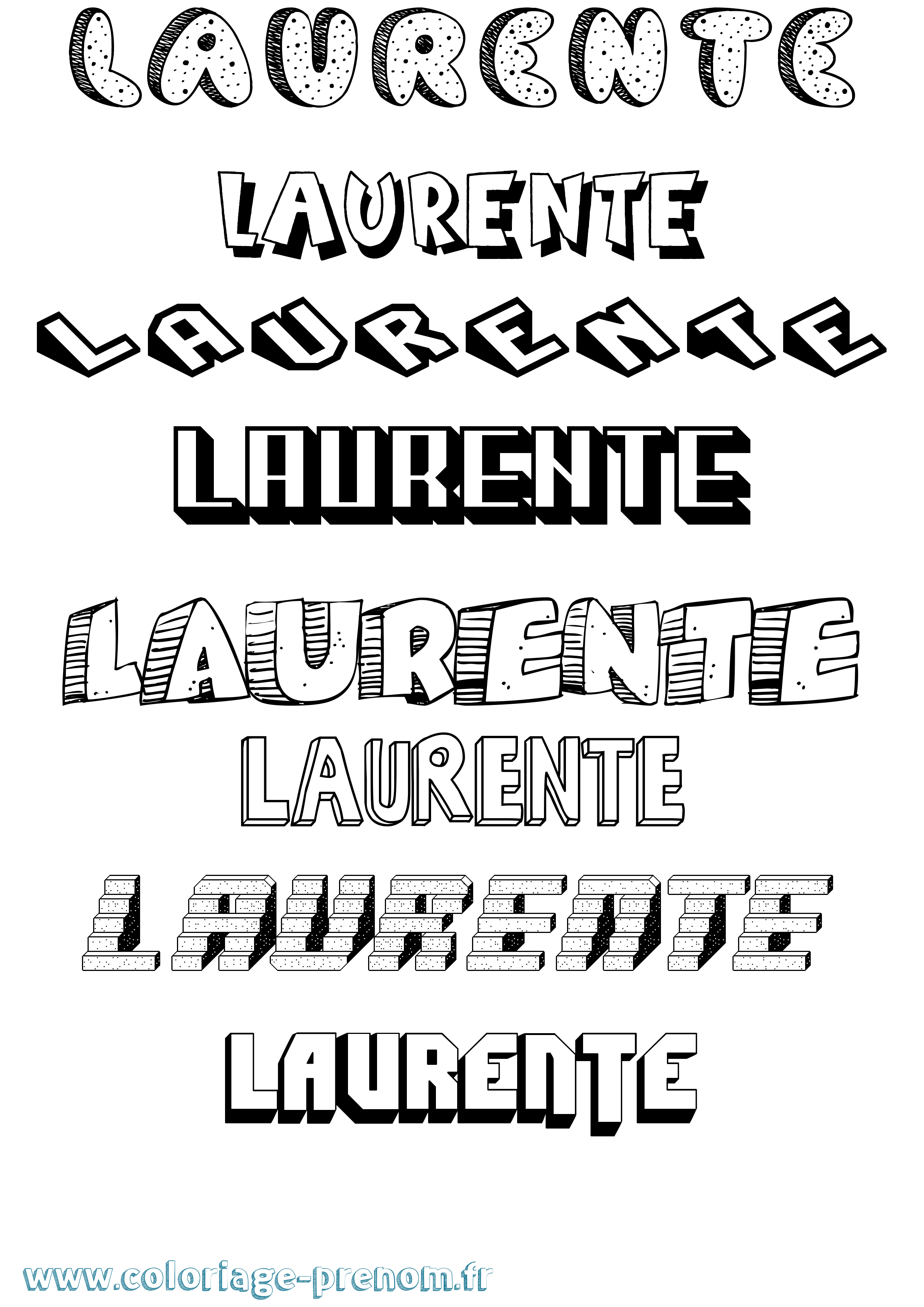 Coloriage Laurente Effet 3D Coloriage prénom Laurente Effet 3D