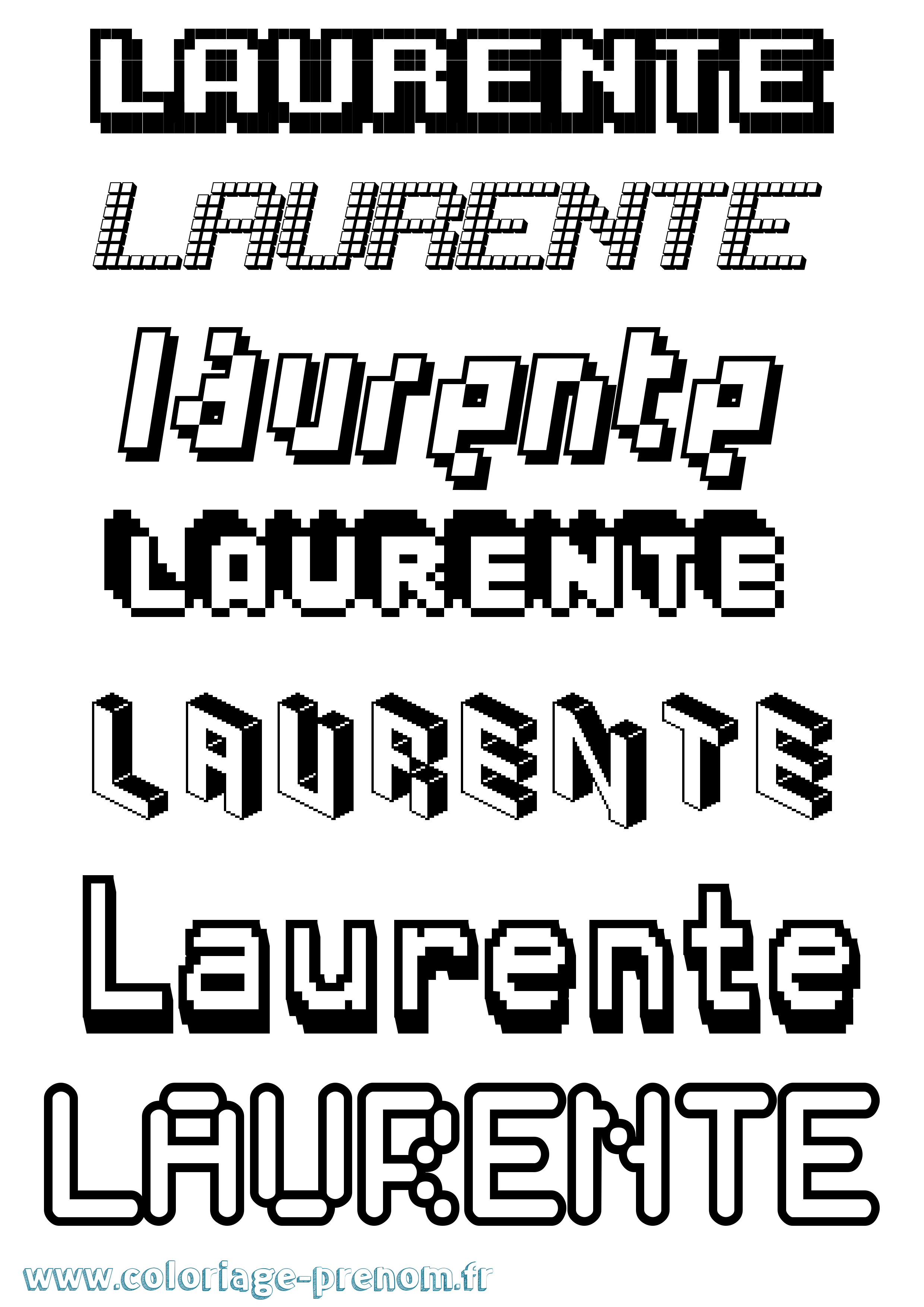Coloriage Laurente Pixel Coloriage prénom Laurente Pixel