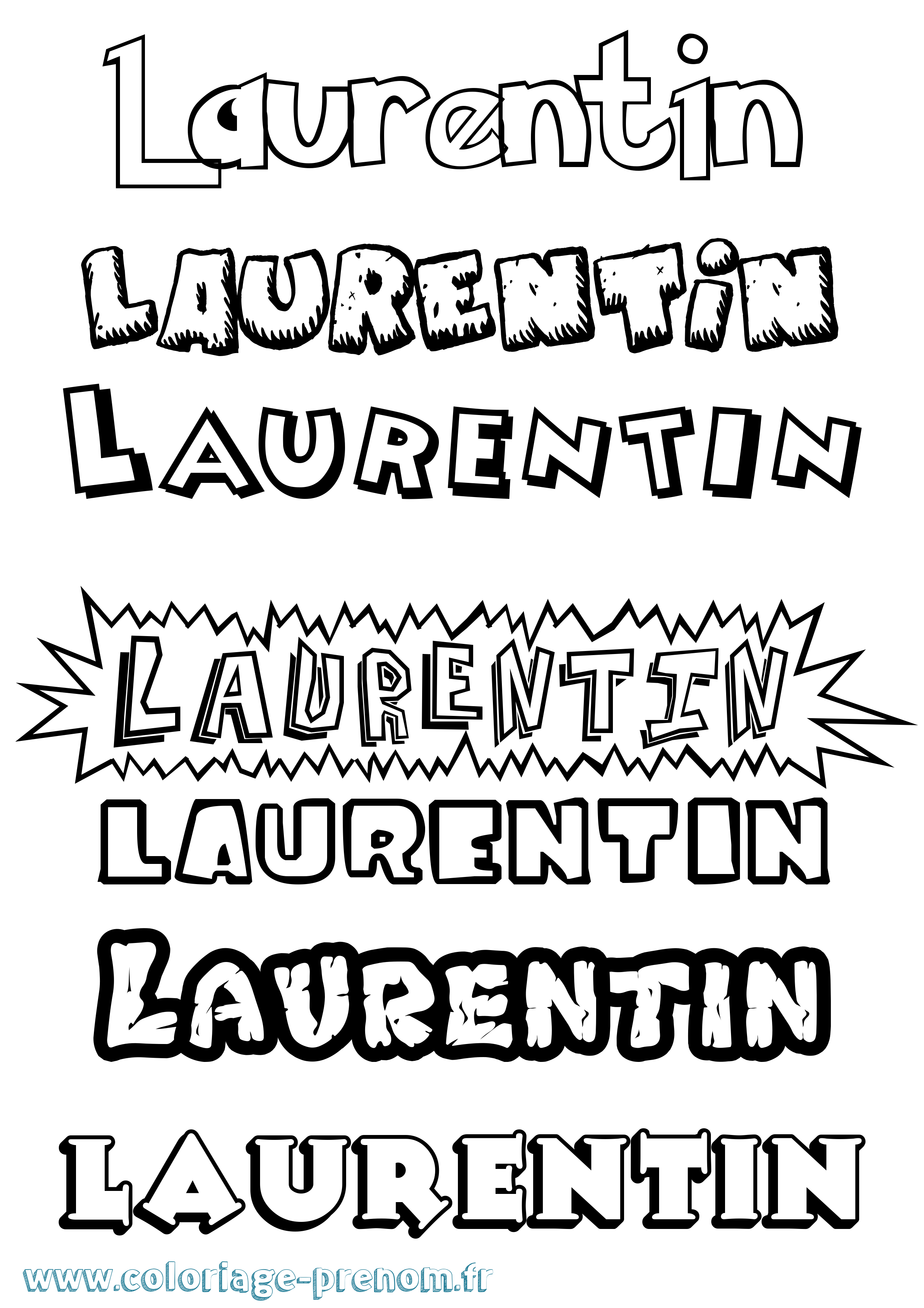 Coloriage Laurentin Dessin Animé Coloriage prénom Laurentin Dessin Animé