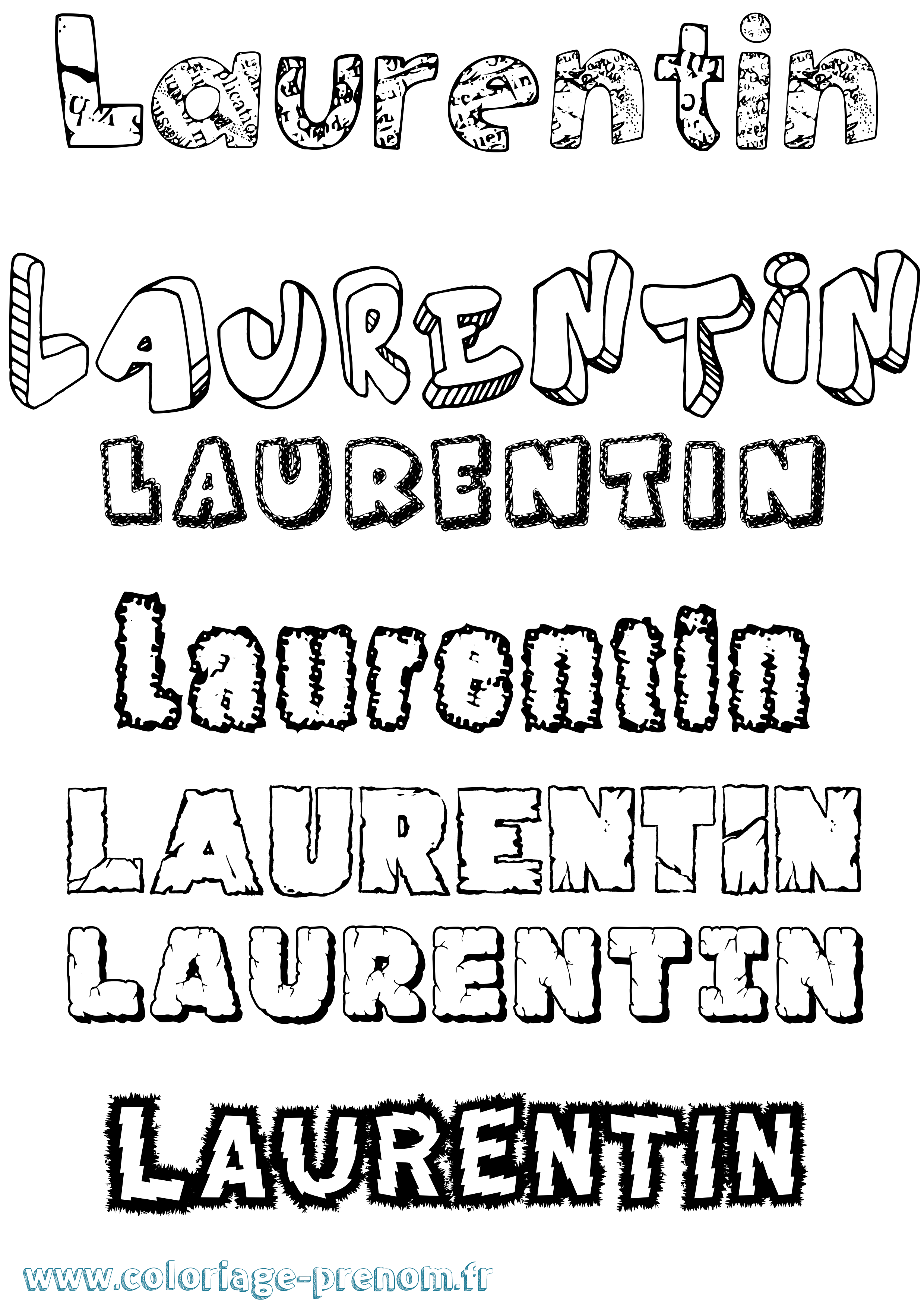 Coloriage Laurentin Destructuré Coloriage prénom Laurentin Destructuré