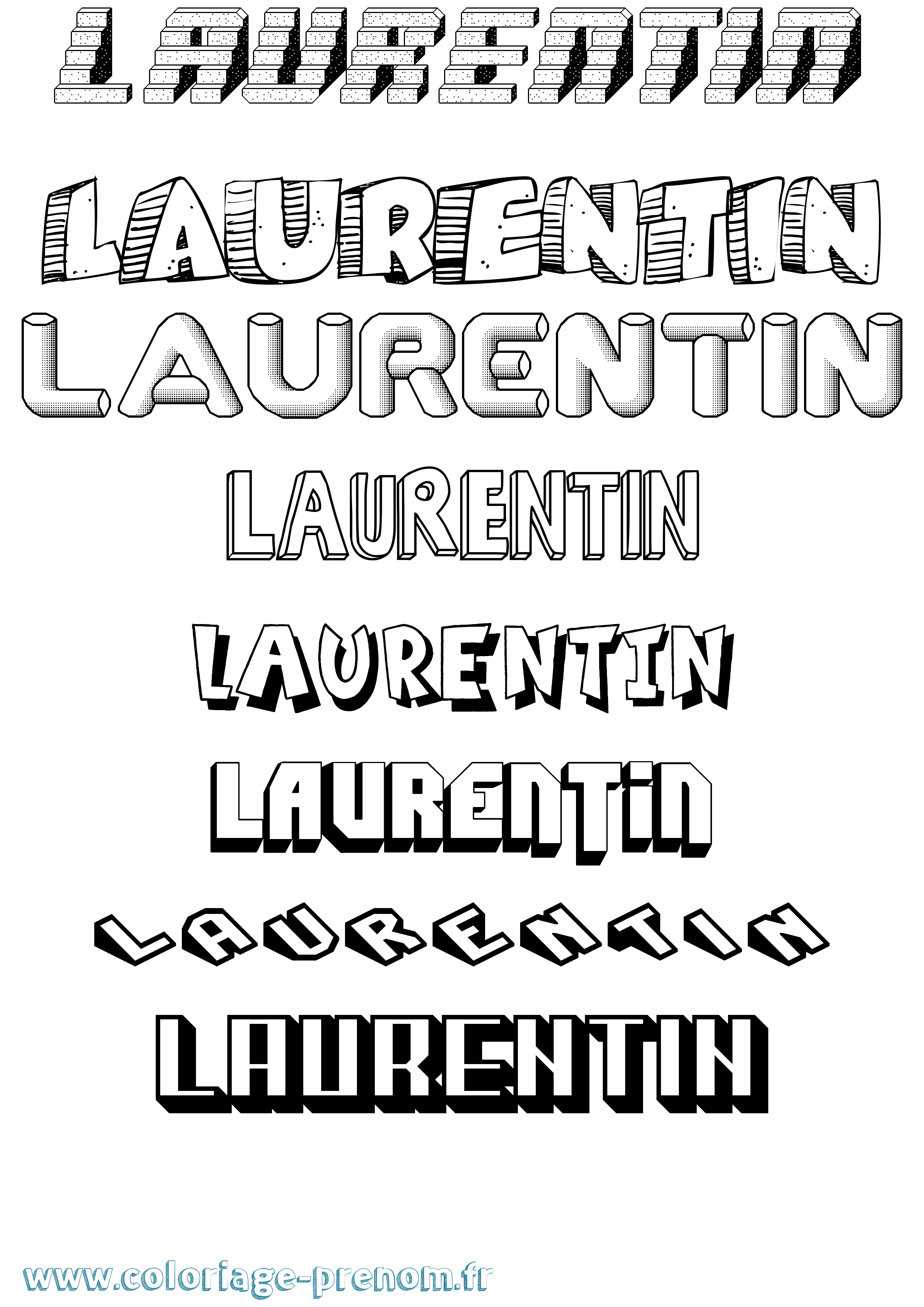 Coloriage Laurentin Effet 3D Coloriage prénom Laurentin Effet 3D