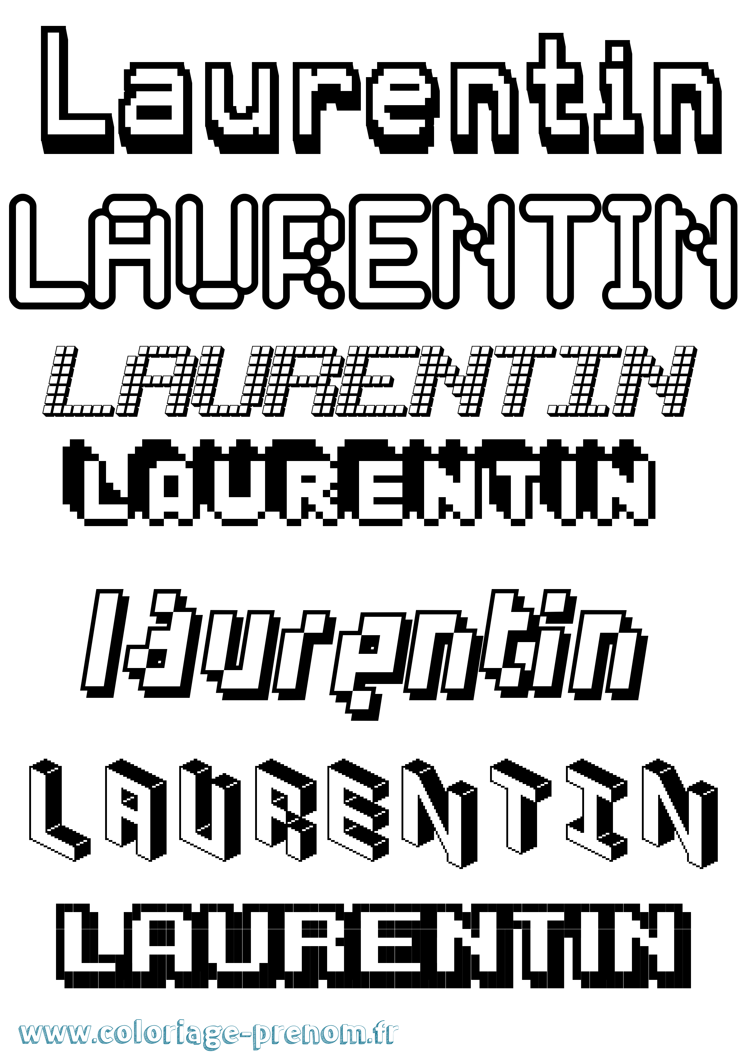 Coloriage Laurentin Pixel Coloriage prénom Laurentin Pixel