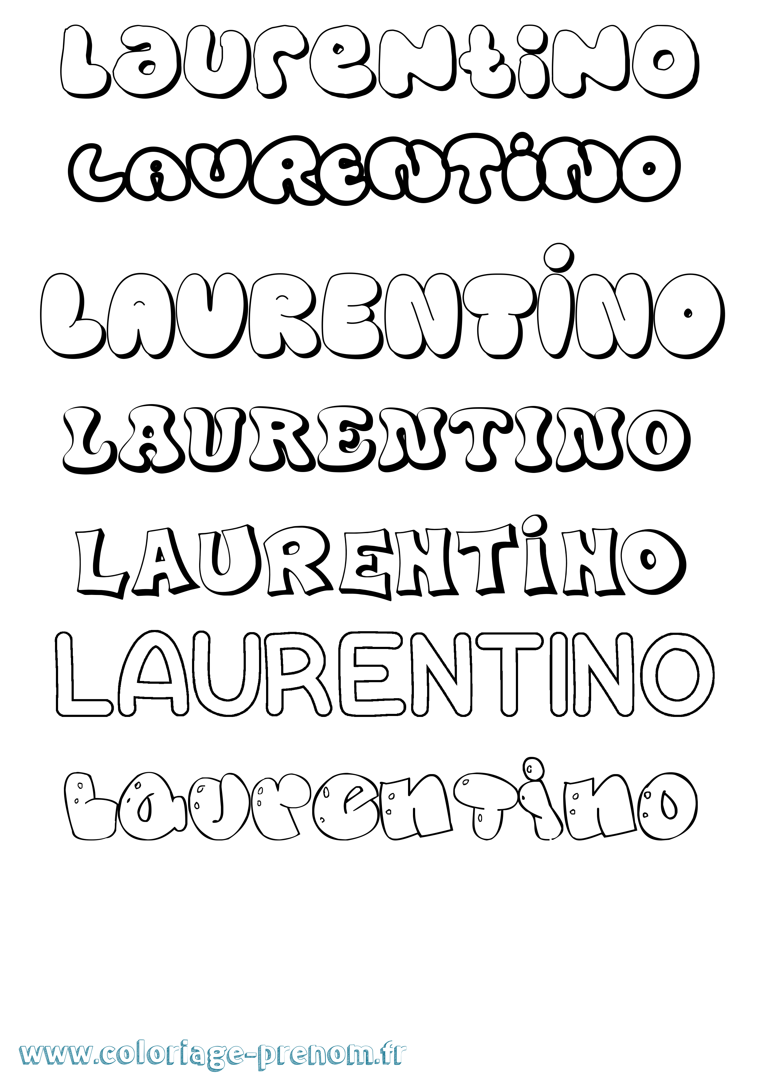 Coloriage Laurentino Bubble Coloriage prénom Laurentino Bubble