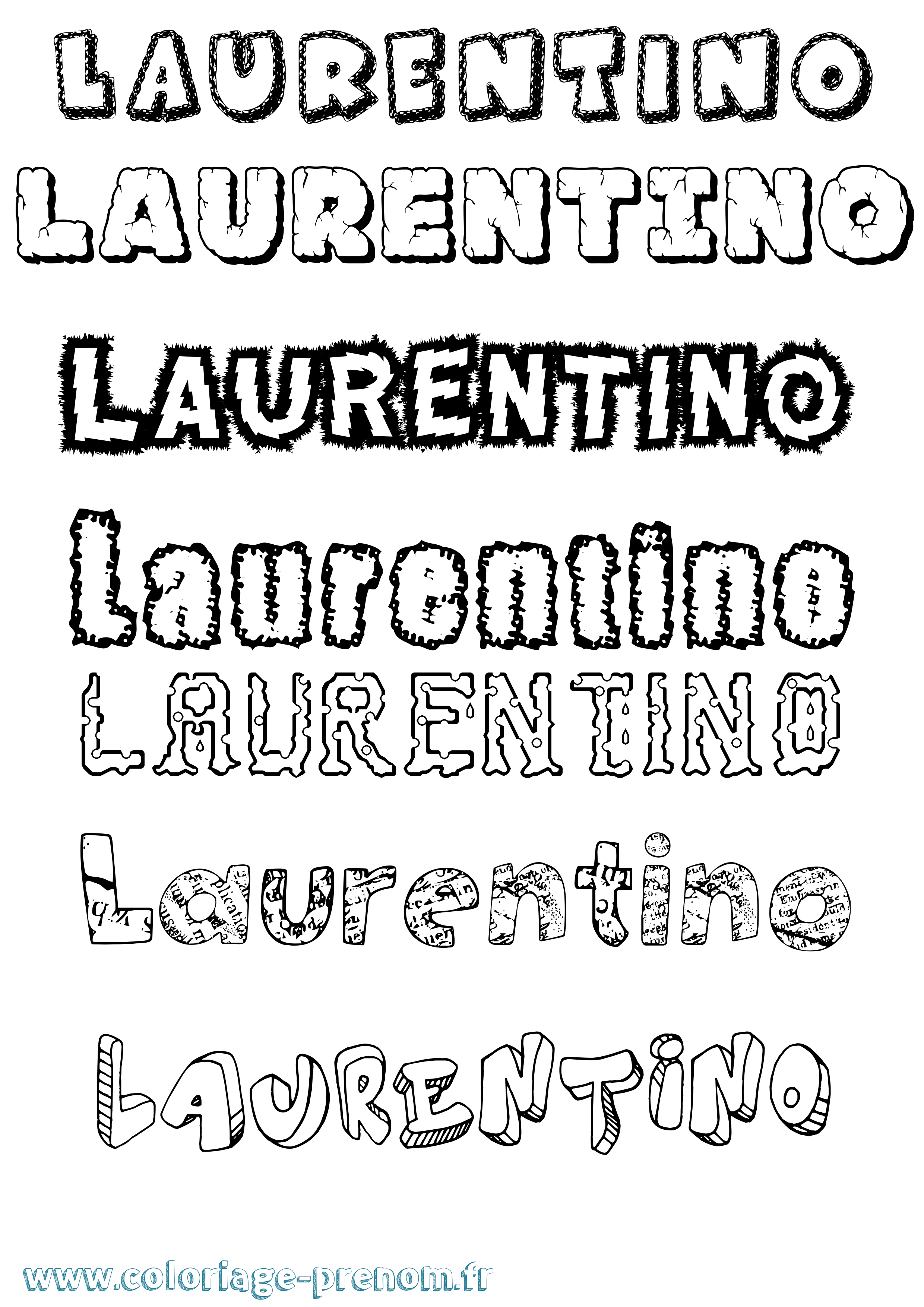 Coloriage Laurentino Destructuré Coloriage prénom Laurentino Destructuré