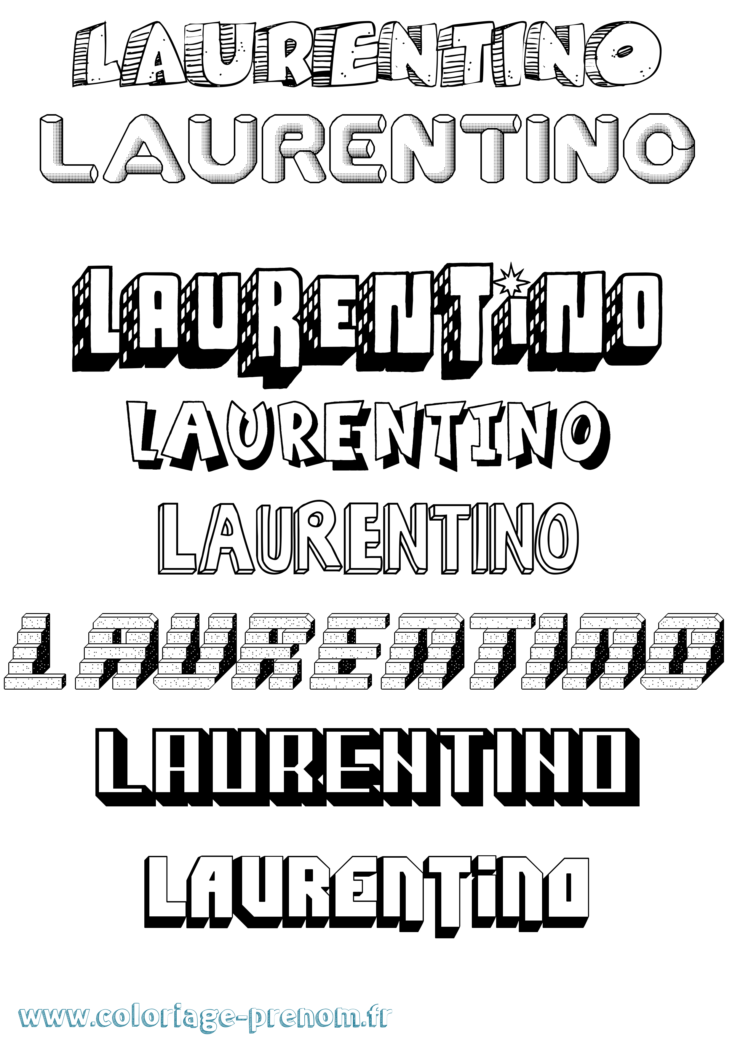 Coloriage Laurentino Effet 3D Coloriage prénom Laurentino Effet 3D