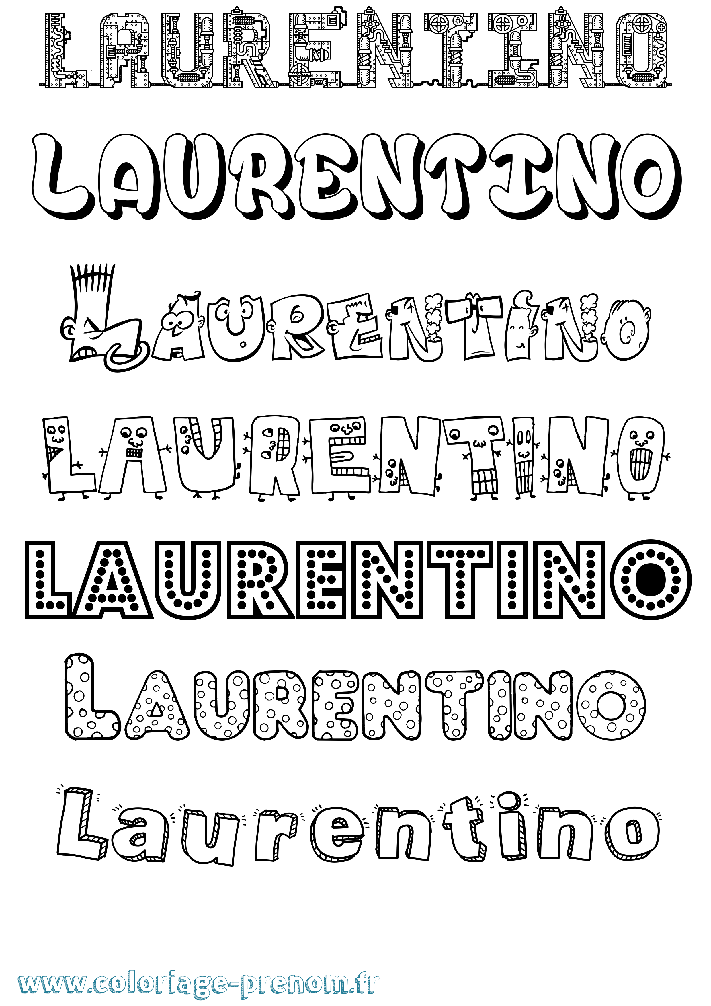 Coloriage Laurentino Fun Coloriage prénom Laurentino Fun
