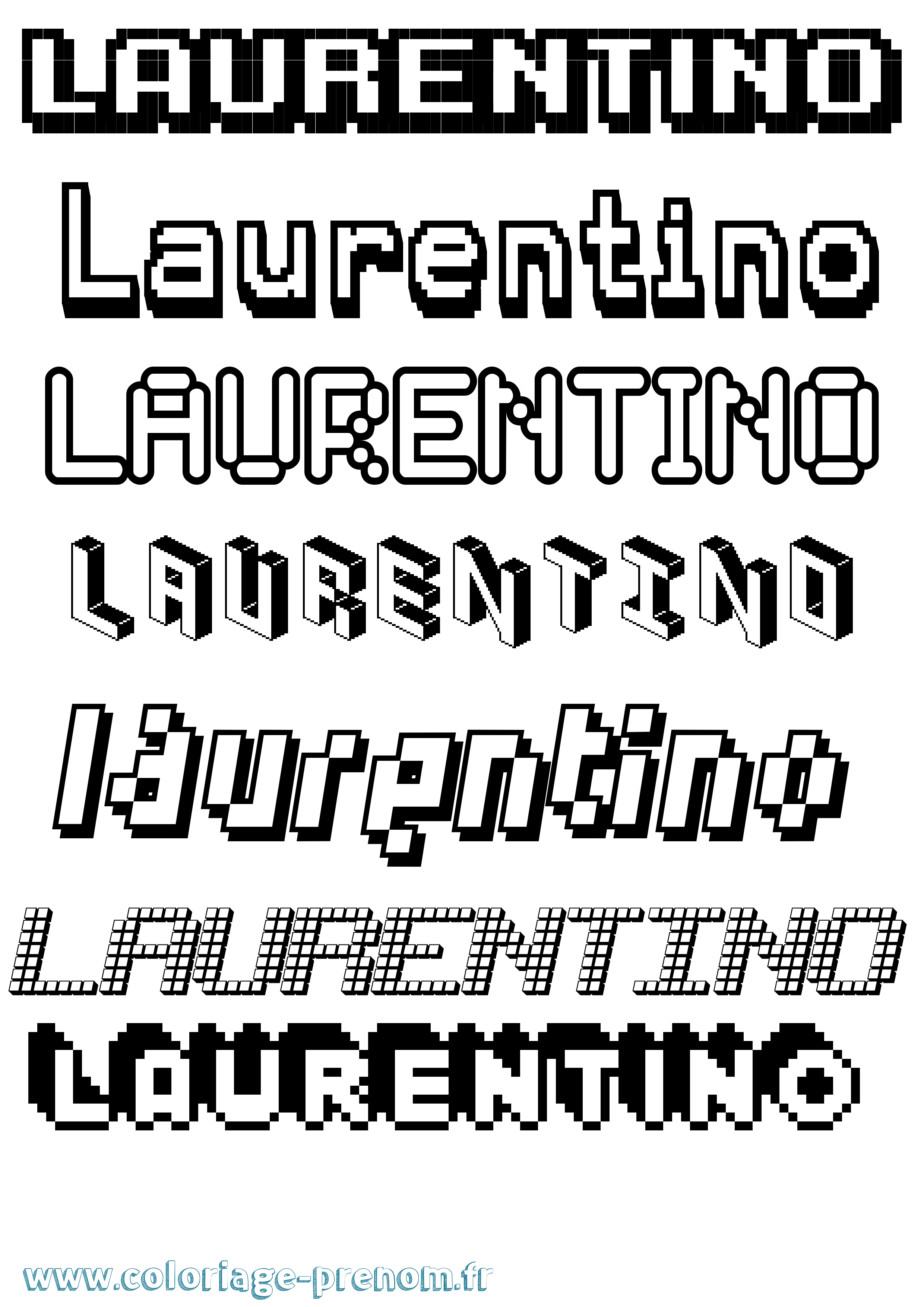 Coloriage Laurentino Pixel Coloriage prénom Laurentino Pixel