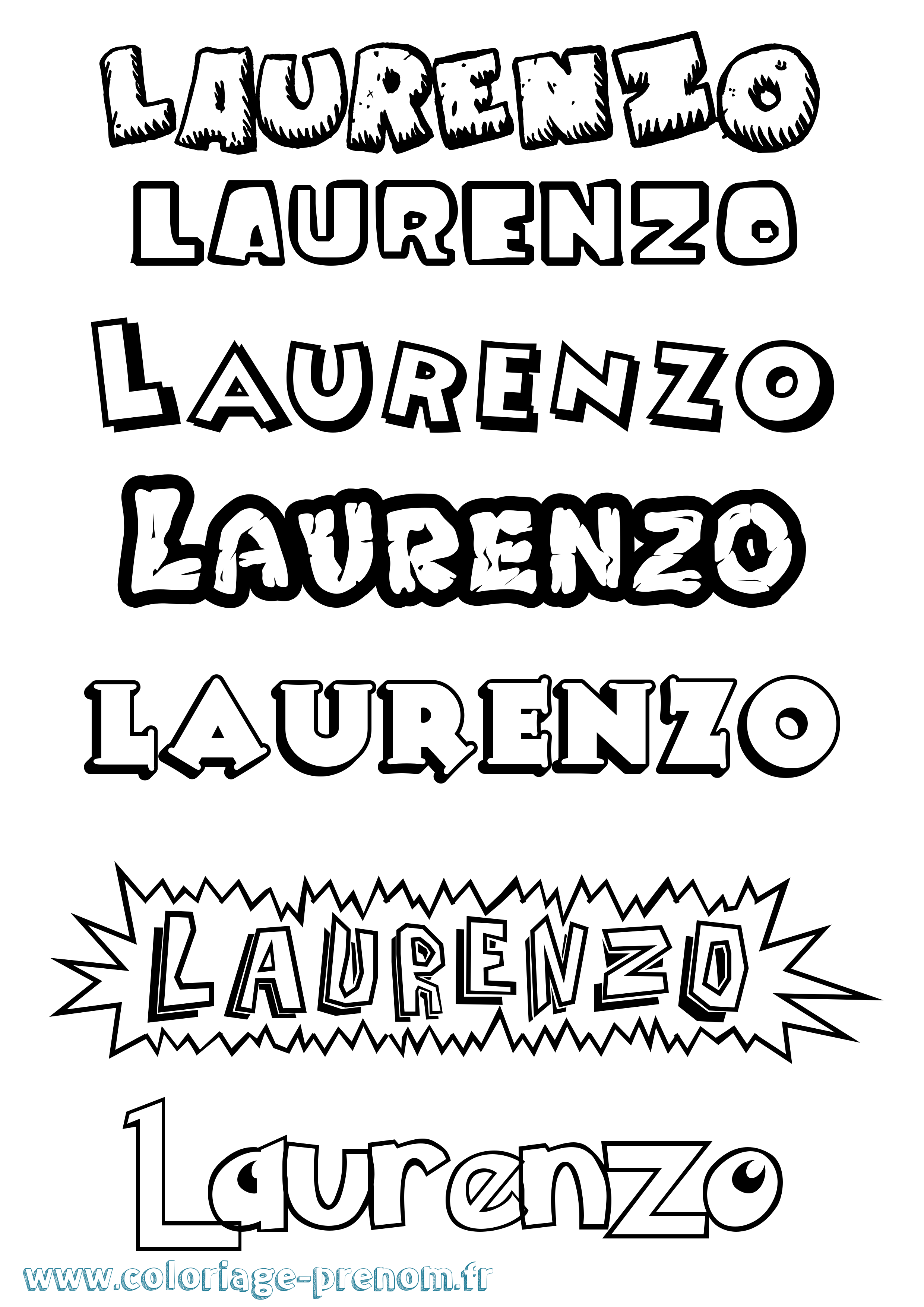 Coloriage Laurenzo Dessin Animé Coloriage prénom Laurenzo Dessin Animé