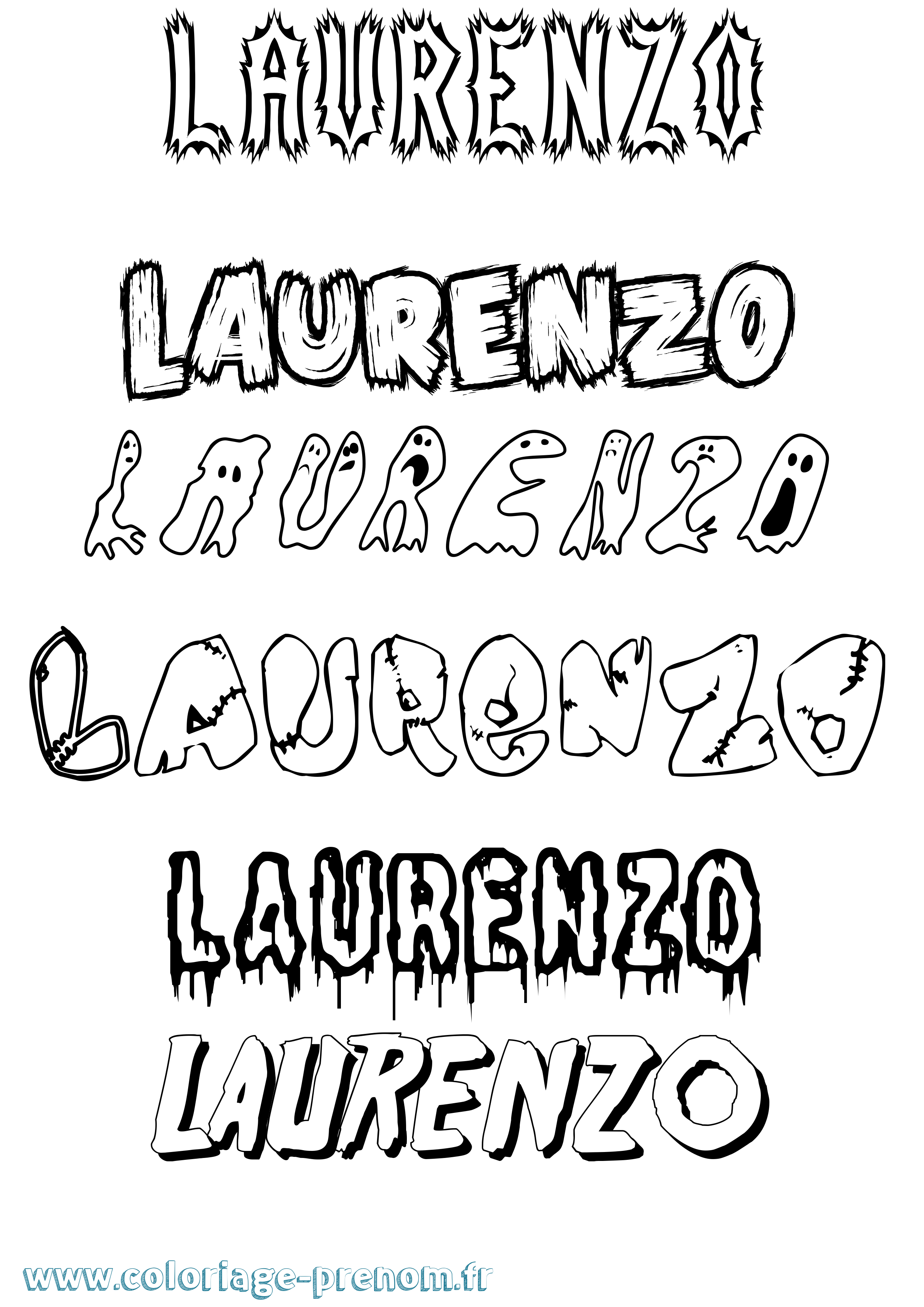 Coloriage Laurenzo Frisson Coloriage prénom Laurenzo Frisson