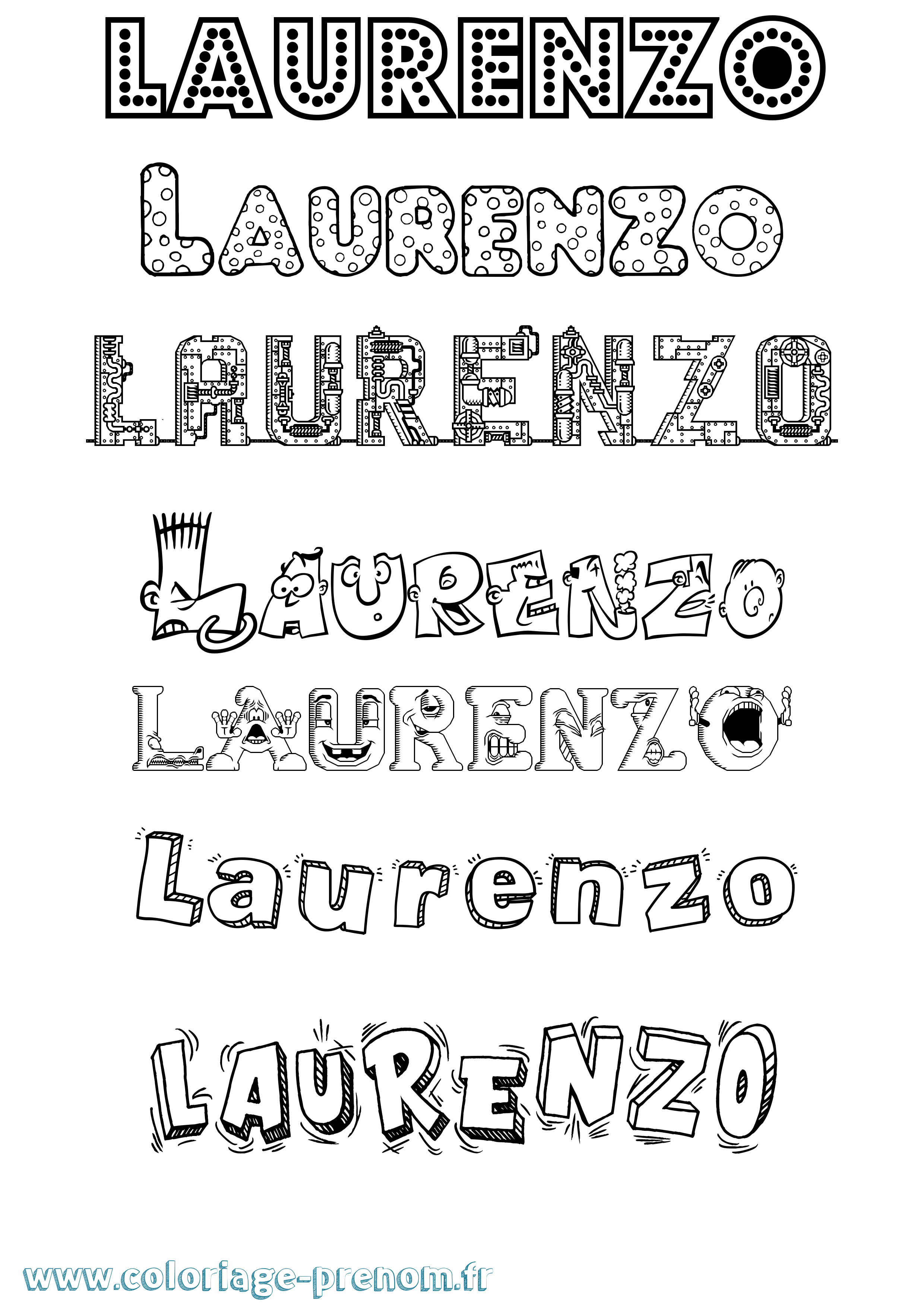 Coloriage Laurenzo Fun Coloriage prénom Laurenzo Fun
