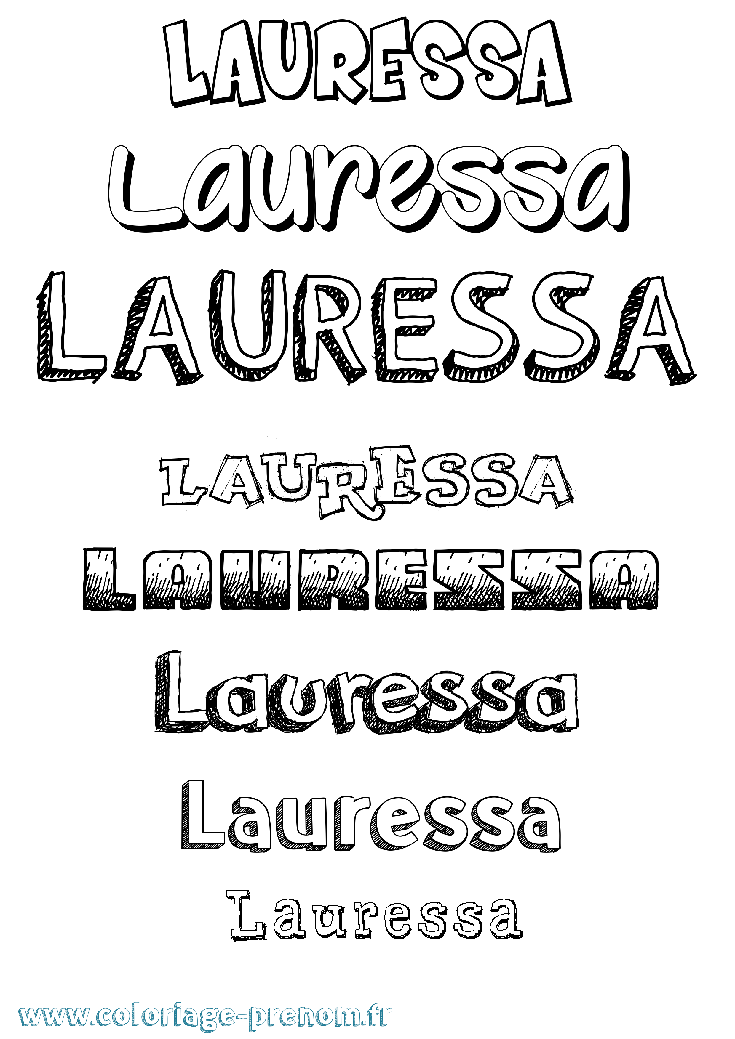 Coloriage Lauressa Dessiné Coloriage prénom Lauressa Dessiné