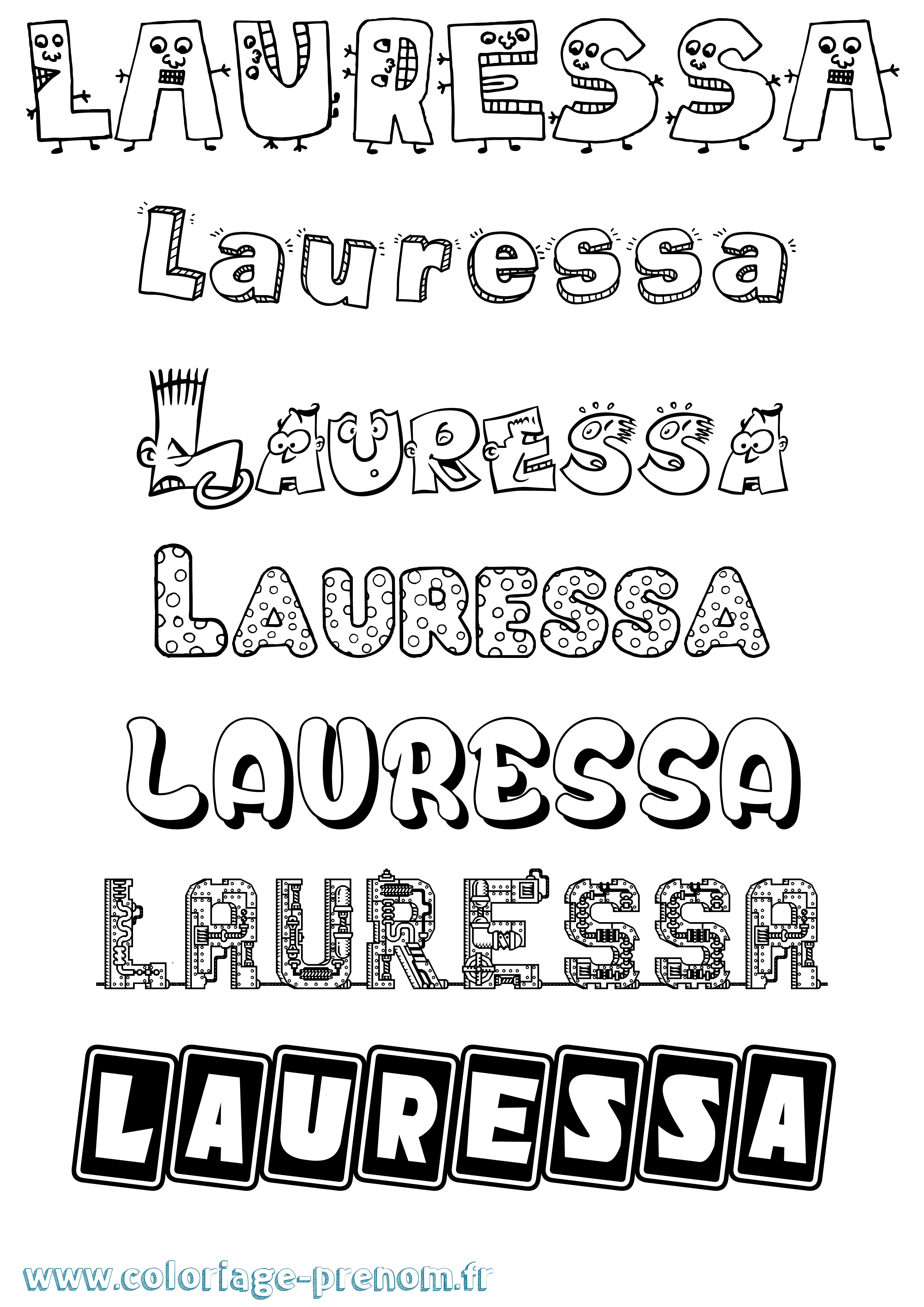 Coloriage Lauressa Fun Coloriage prénom Lauressa Fun