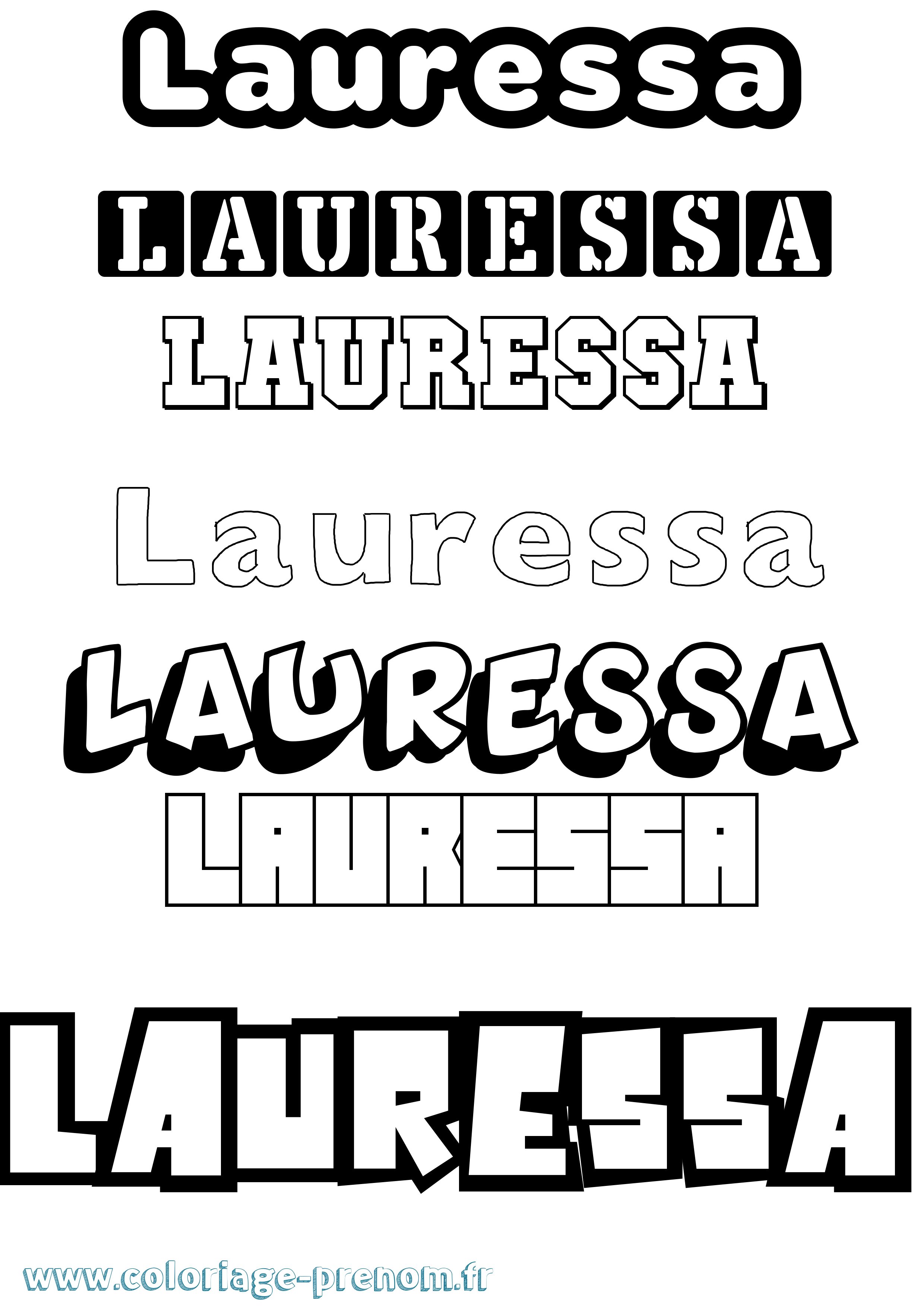 Coloriage Lauressa Simple Coloriage prénom Lauressa Simple