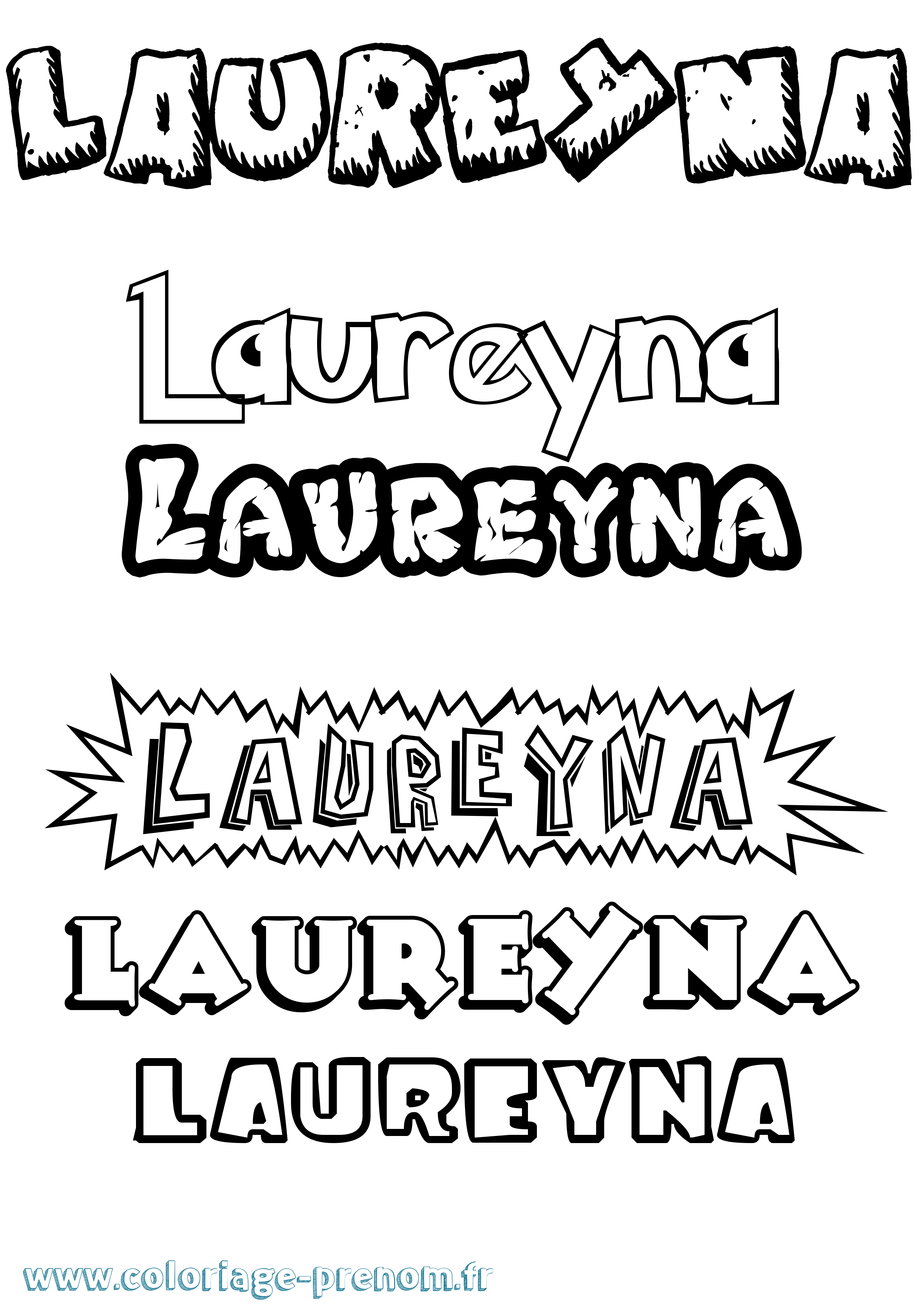 Coloriage Laureyna Dessin Animé Coloriage prénom Laureyna Dessin Animé