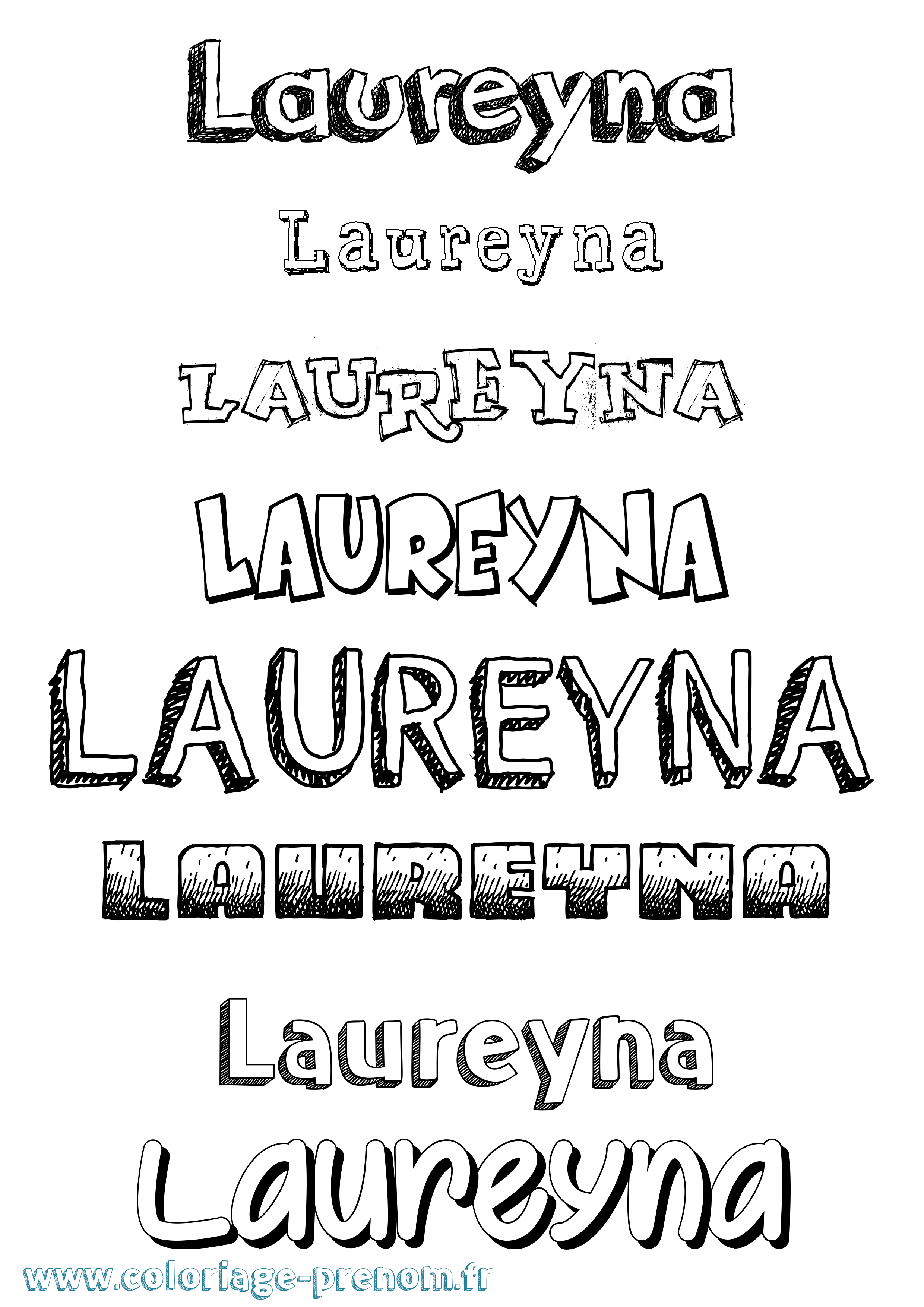 Coloriage Laureyna Dessiné Coloriage prénom Laureyna Dessiné