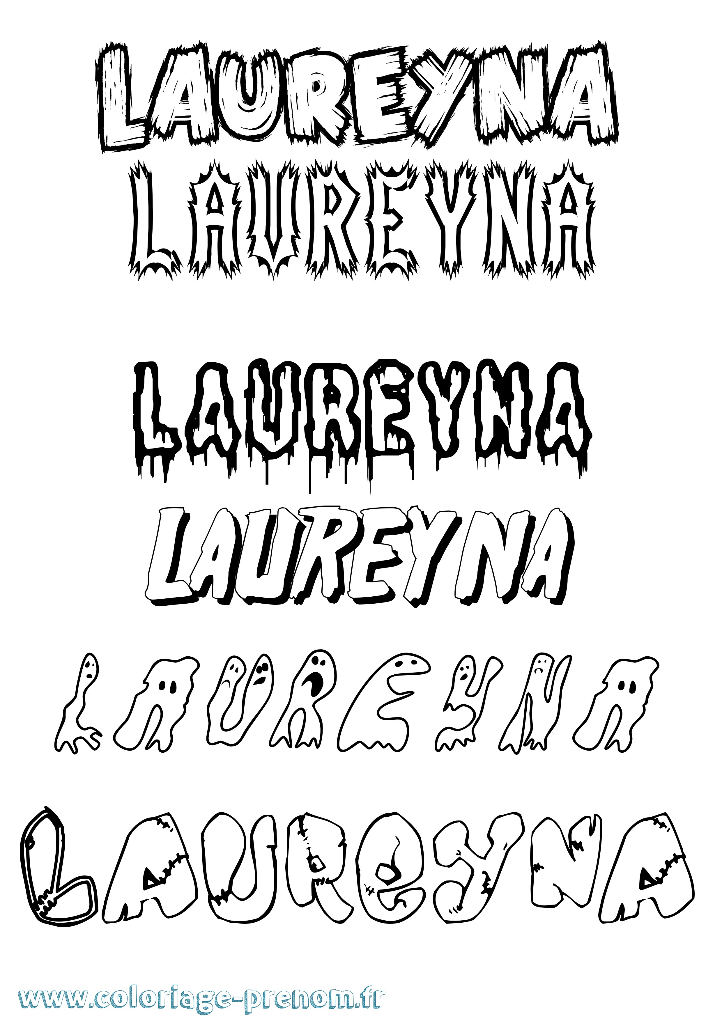 Coloriage Laureyna Frisson Coloriage prénom Laureyna Frisson