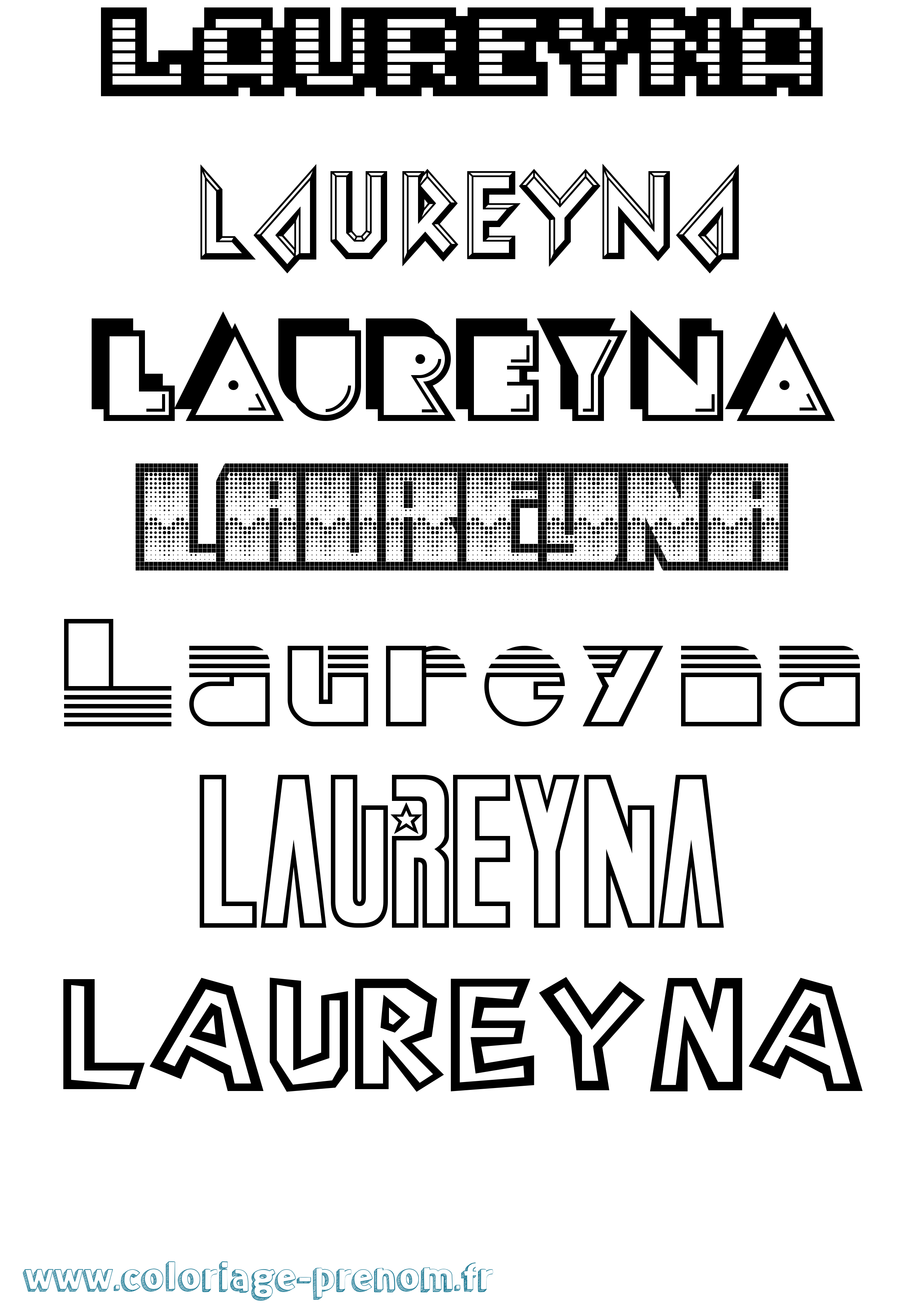 Coloriage Laureyna Jeux Vidéos Coloriage prénom Laureyna Jeux Vidéos
