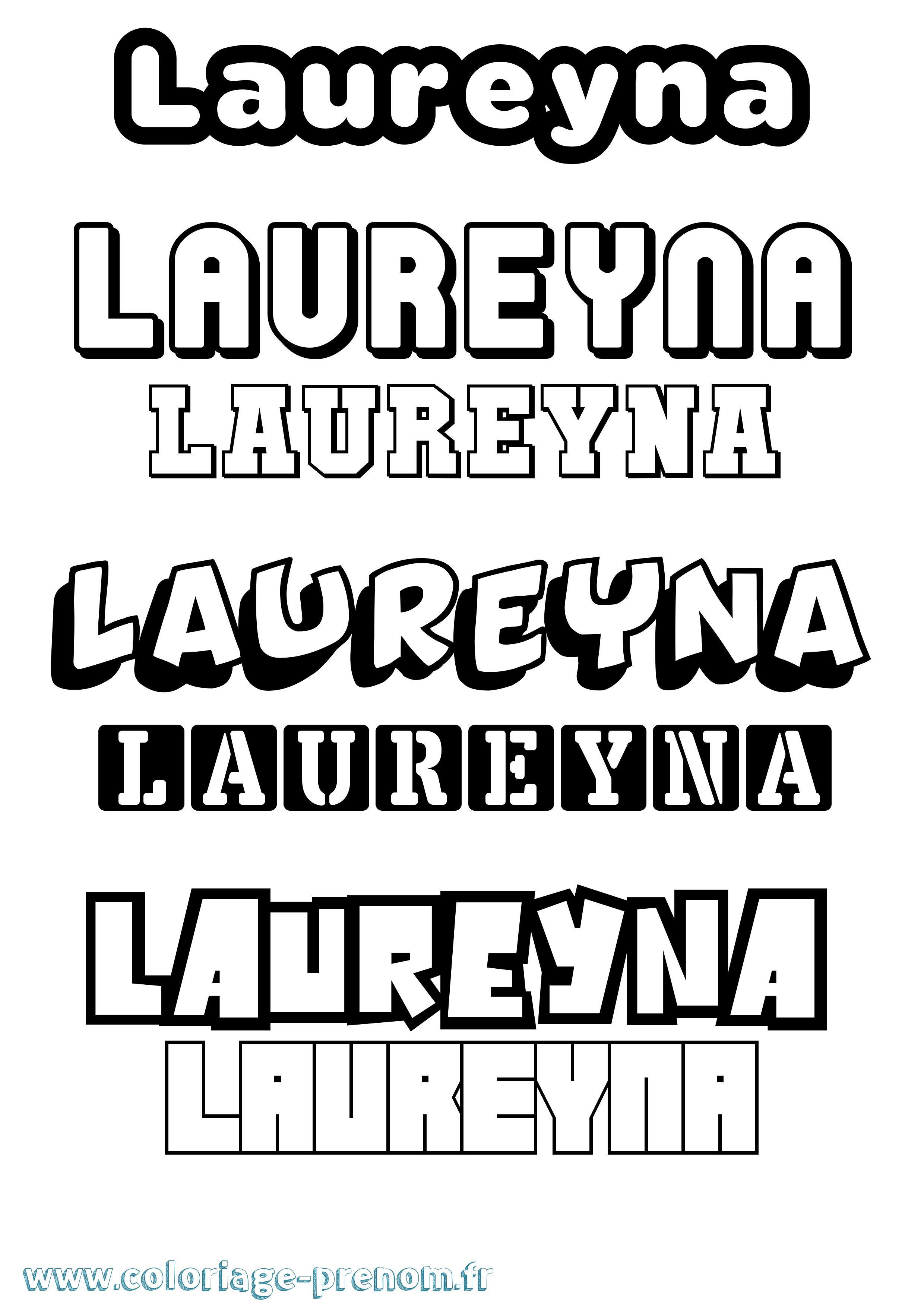 Coloriage Laureyna Simple Coloriage prénom Laureyna Simple