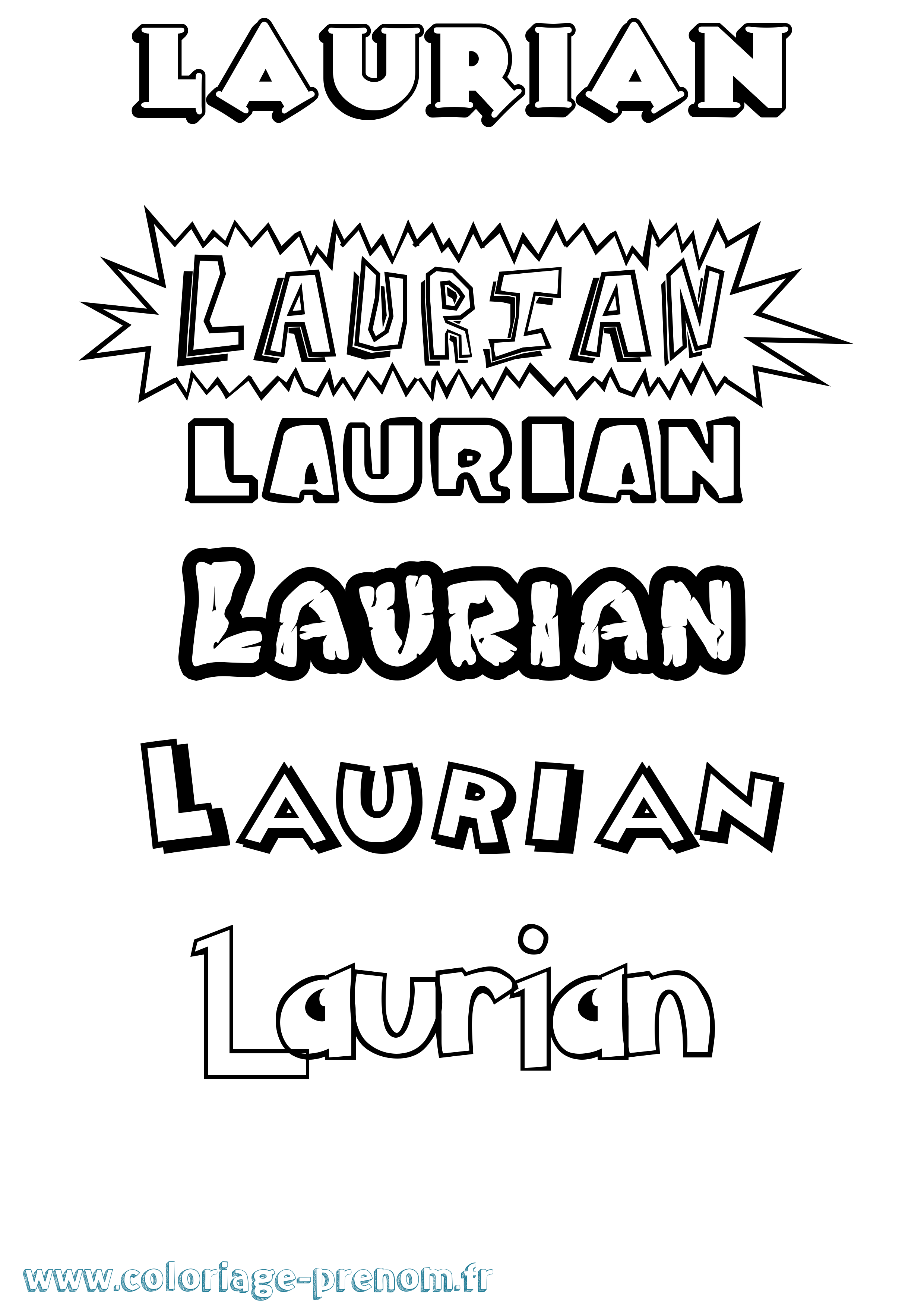 Coloriage Laurian Dessin Animé Coloriage prénom Laurian Dessin Animé