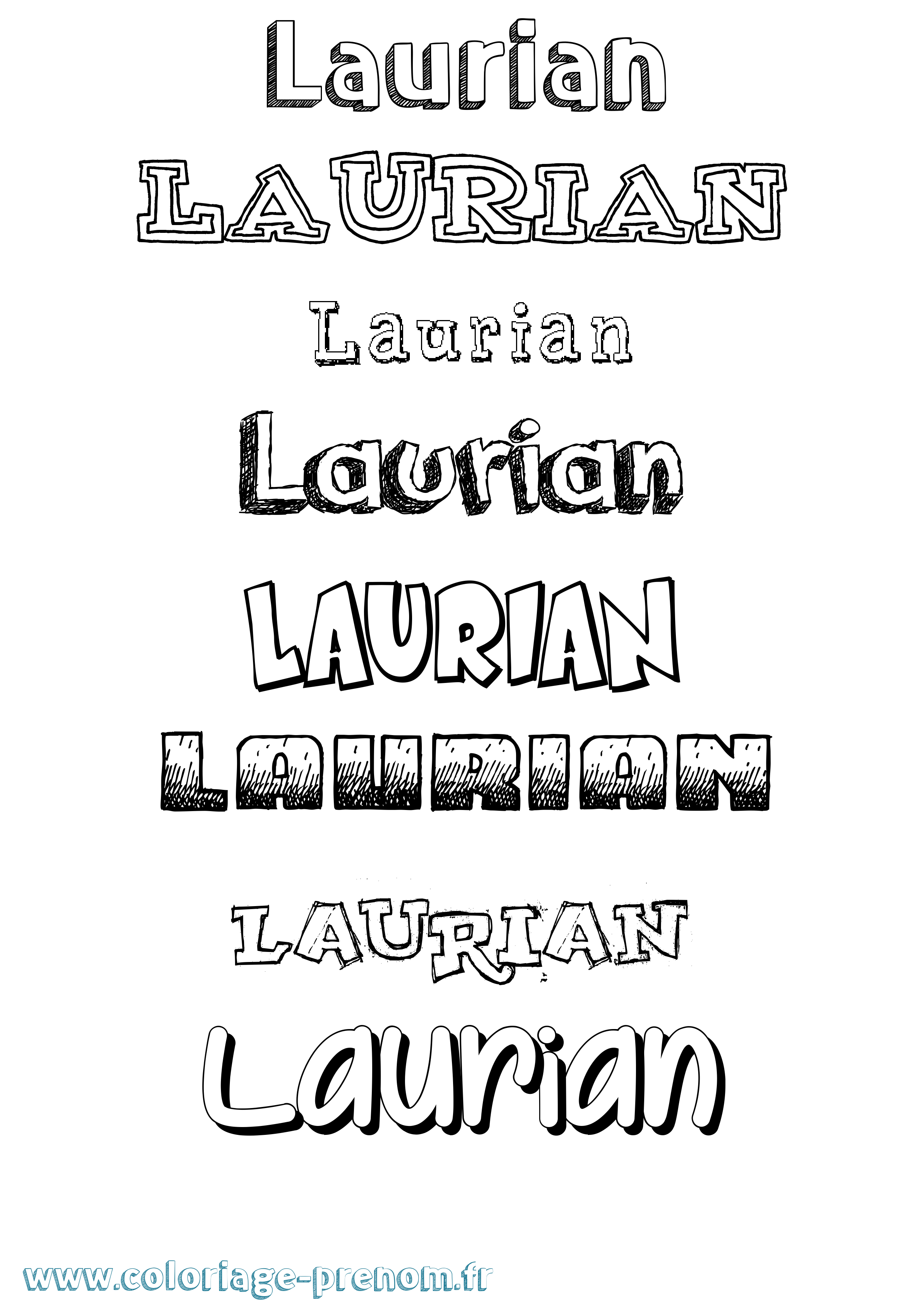 Coloriage Laurian Dessiné Coloriage prénom Laurian Dessiné
