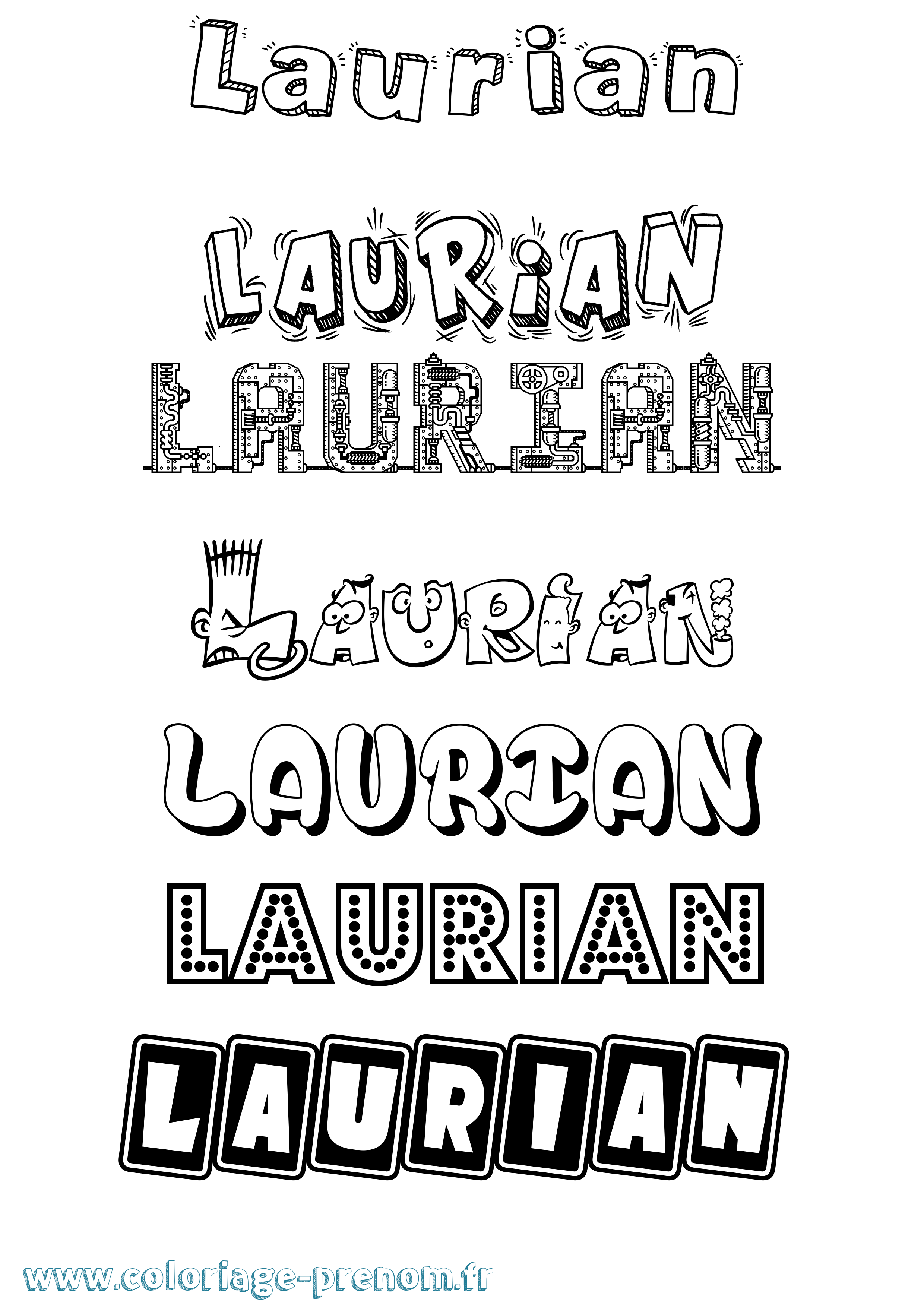 Coloriage Laurian Fun Coloriage prénom Laurian Fun