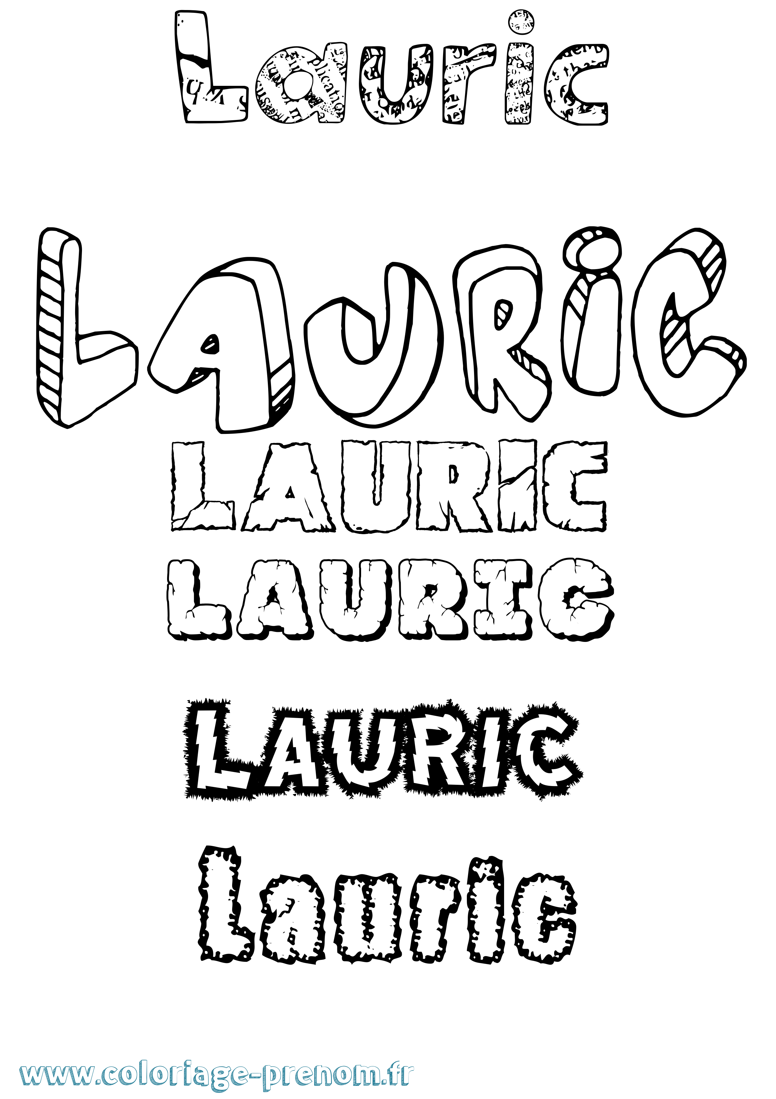Coloriage Lauric Destructuré Coloriage prénom Lauric Destructuré