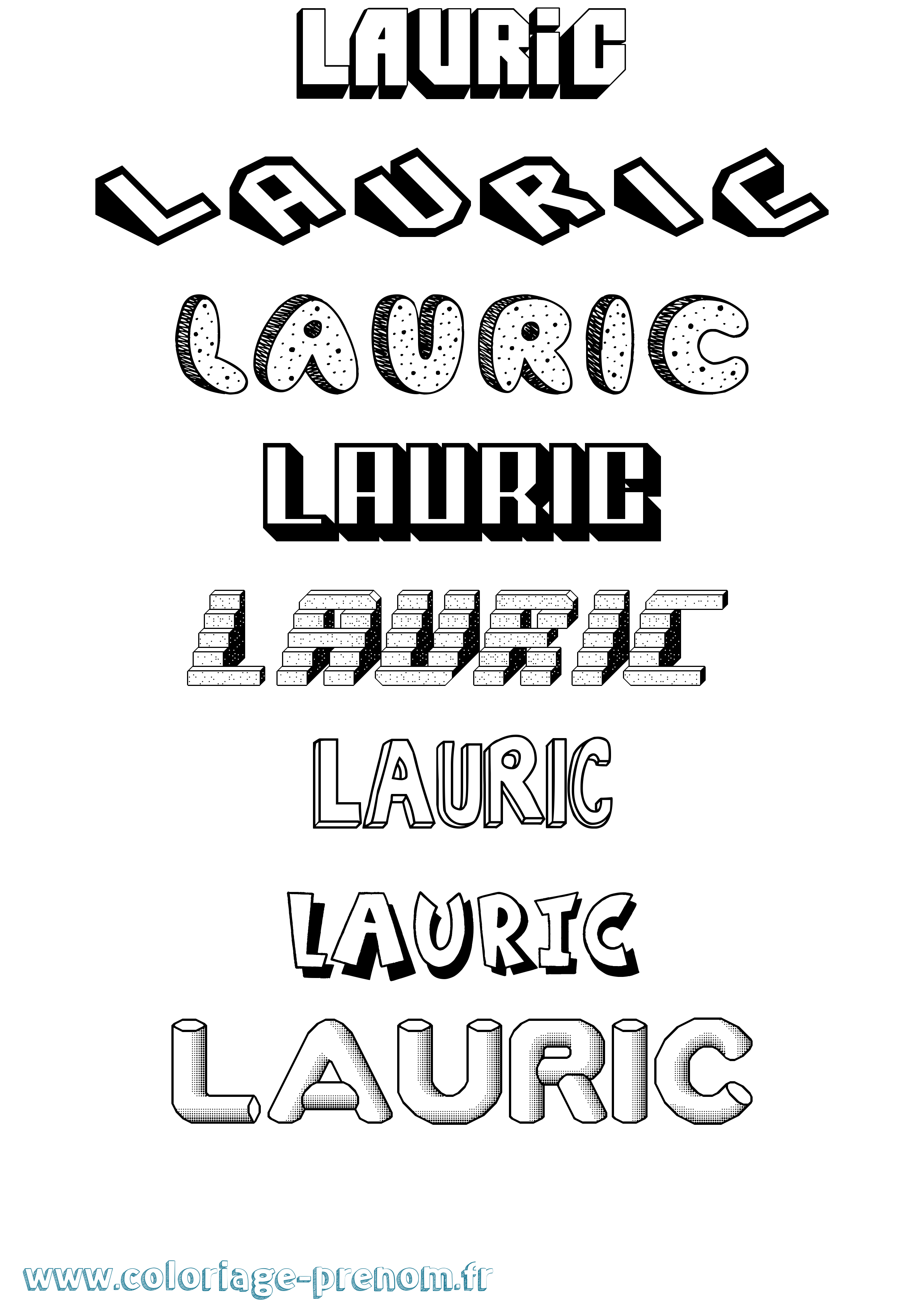 Coloriage Lauric Effet 3D Coloriage prénom Lauric Effet 3D