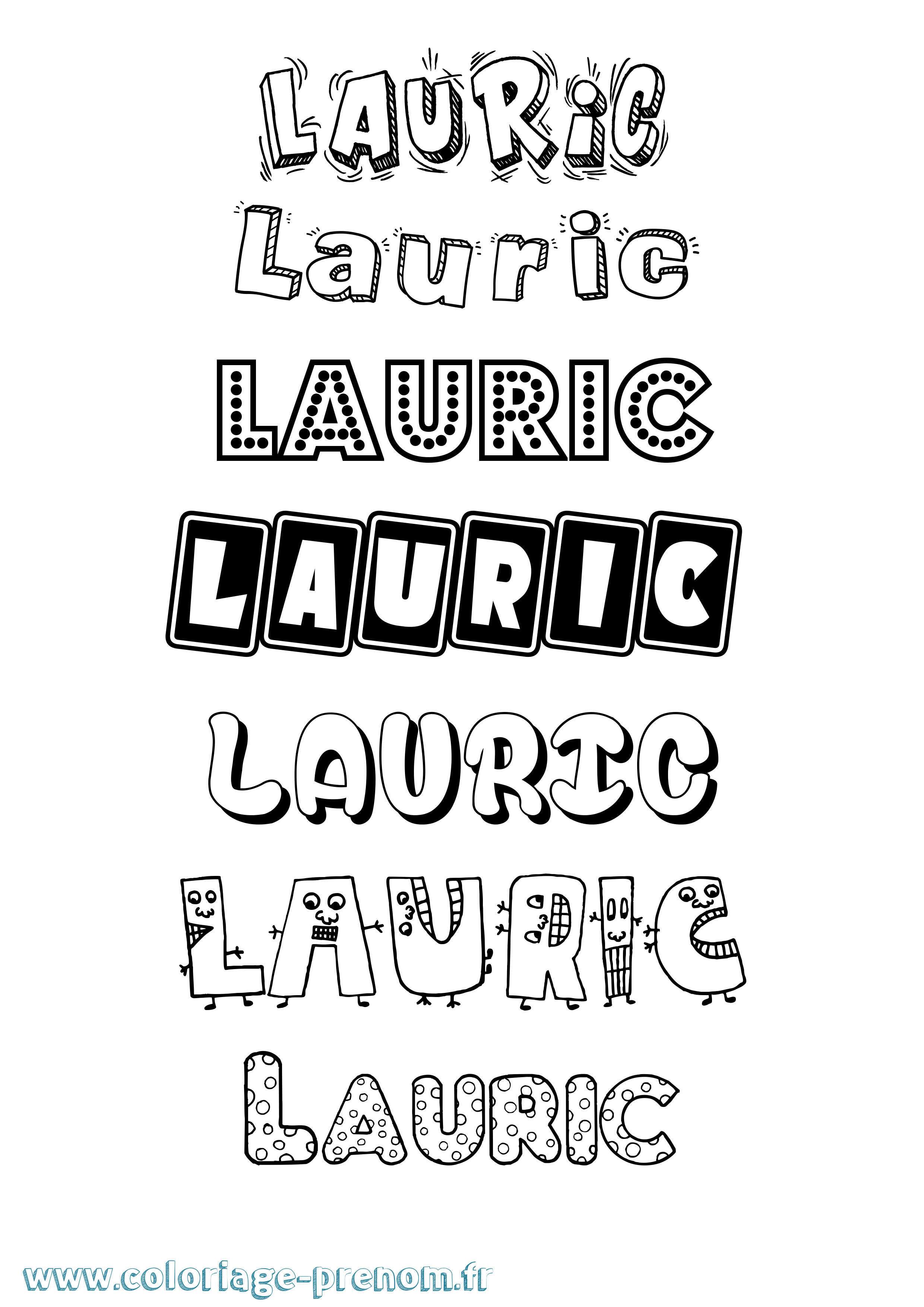 Coloriage Lauric Fun Coloriage prénom Lauric Fun