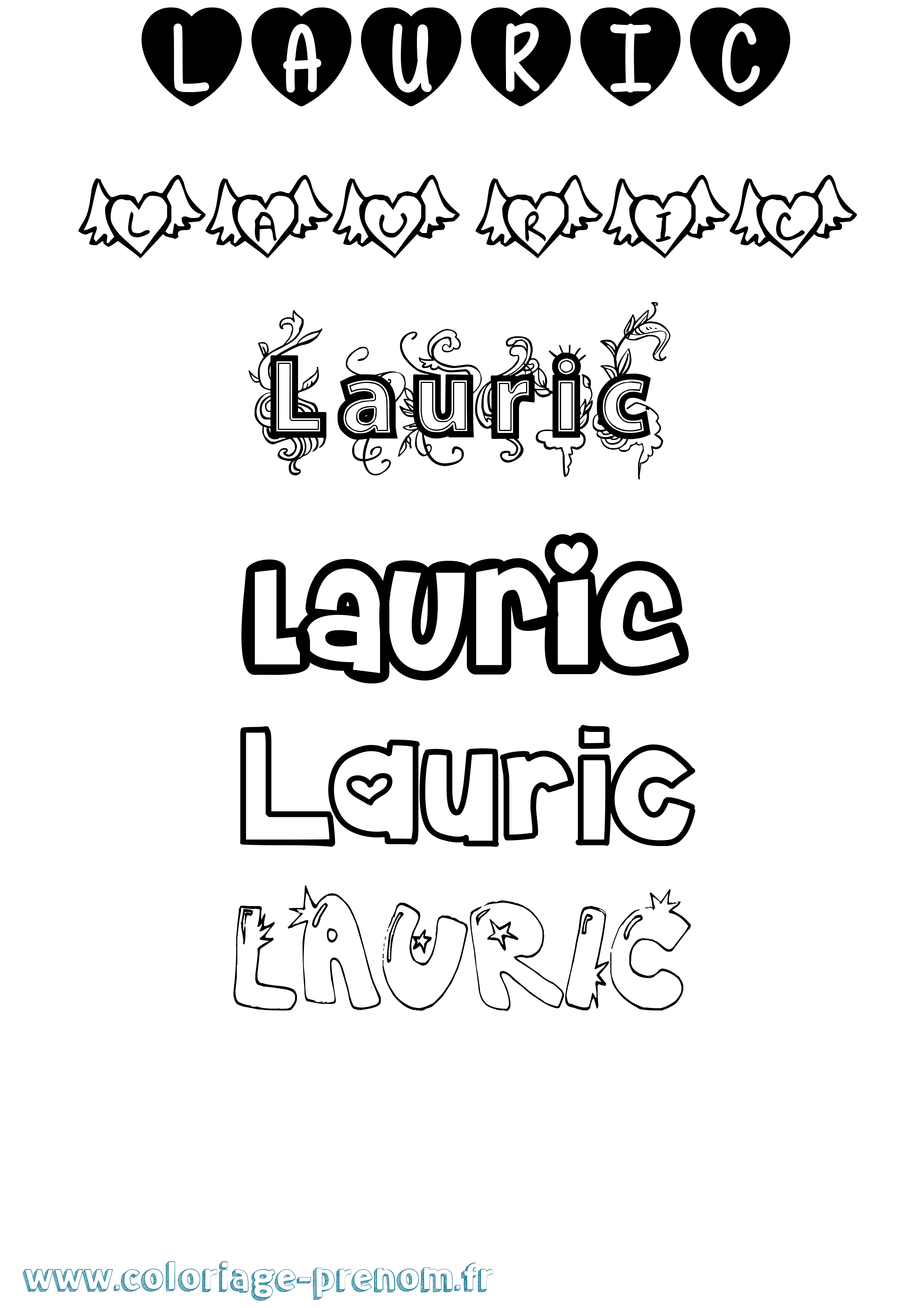 Coloriage Lauric Girly Coloriage prénom Lauric Girly