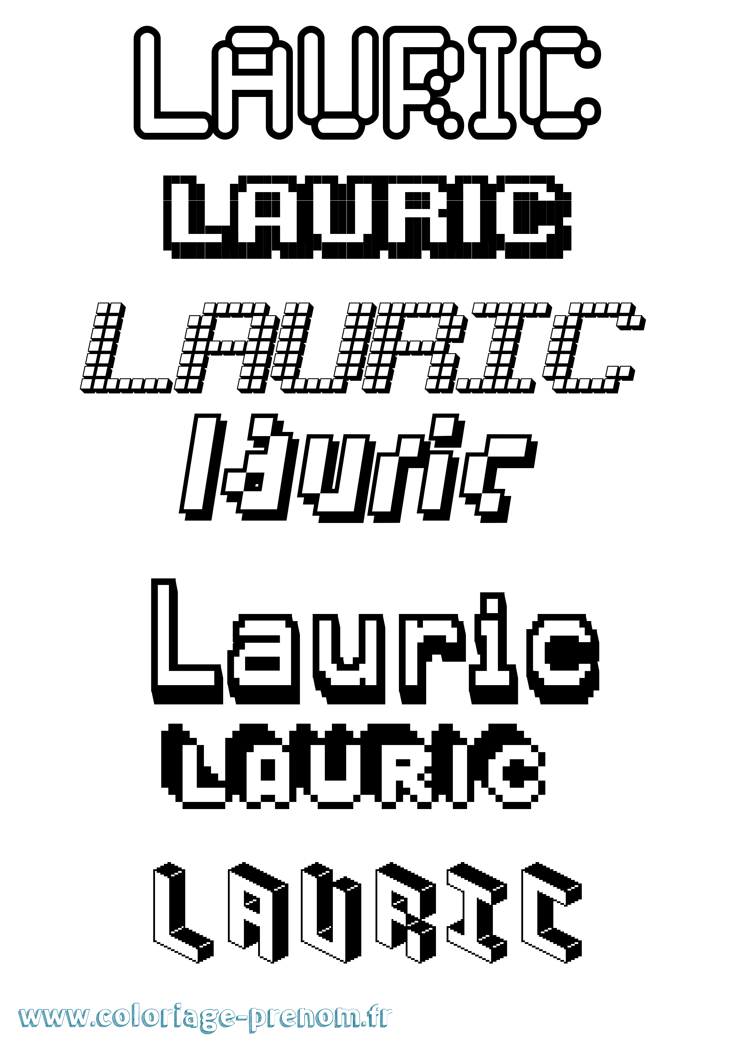 Coloriage Lauric Pixel Coloriage prénom Lauric Pixel