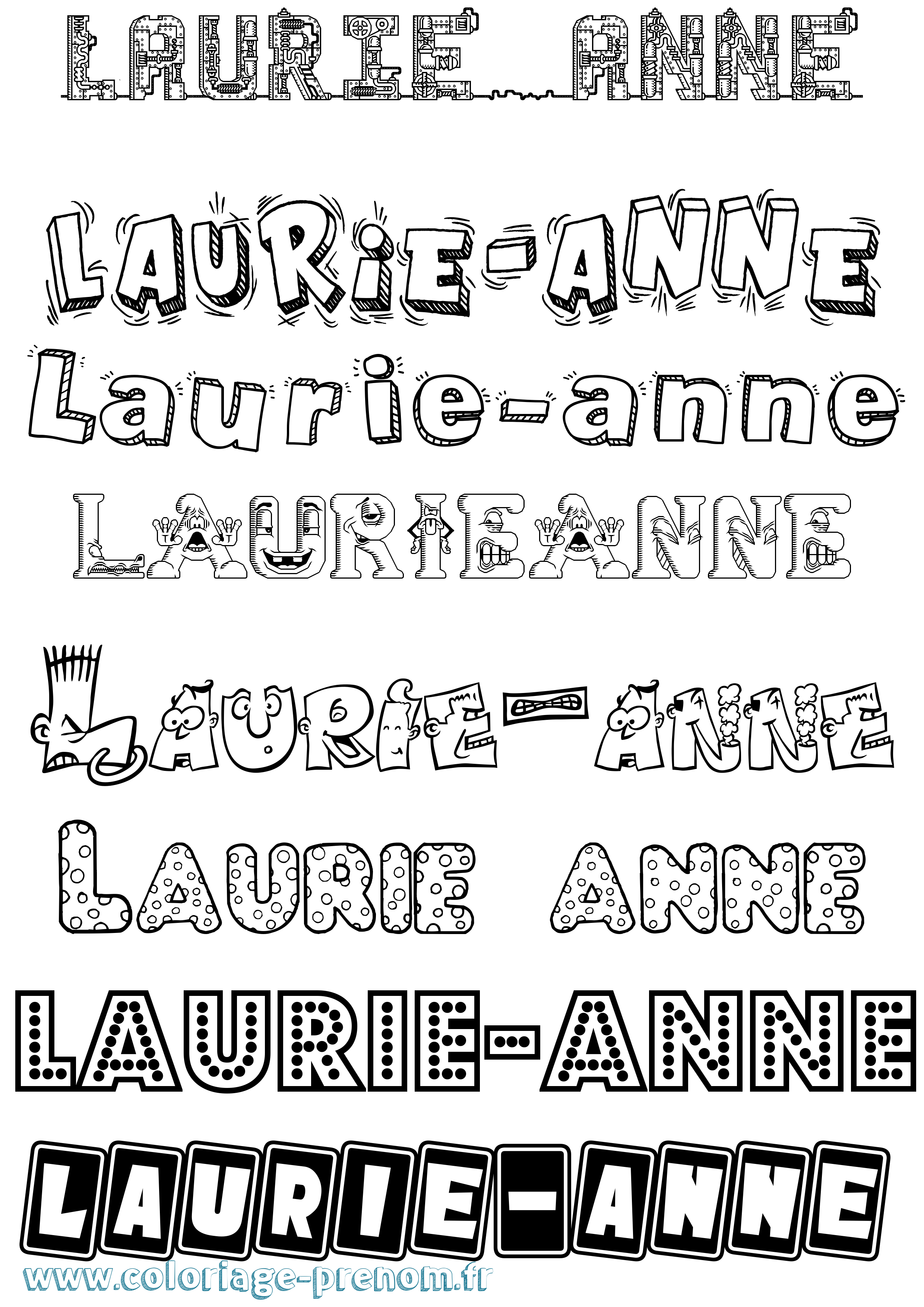 Coloriage Laurie-Anne Fun Coloriage prénom Laurie-Anne Fun