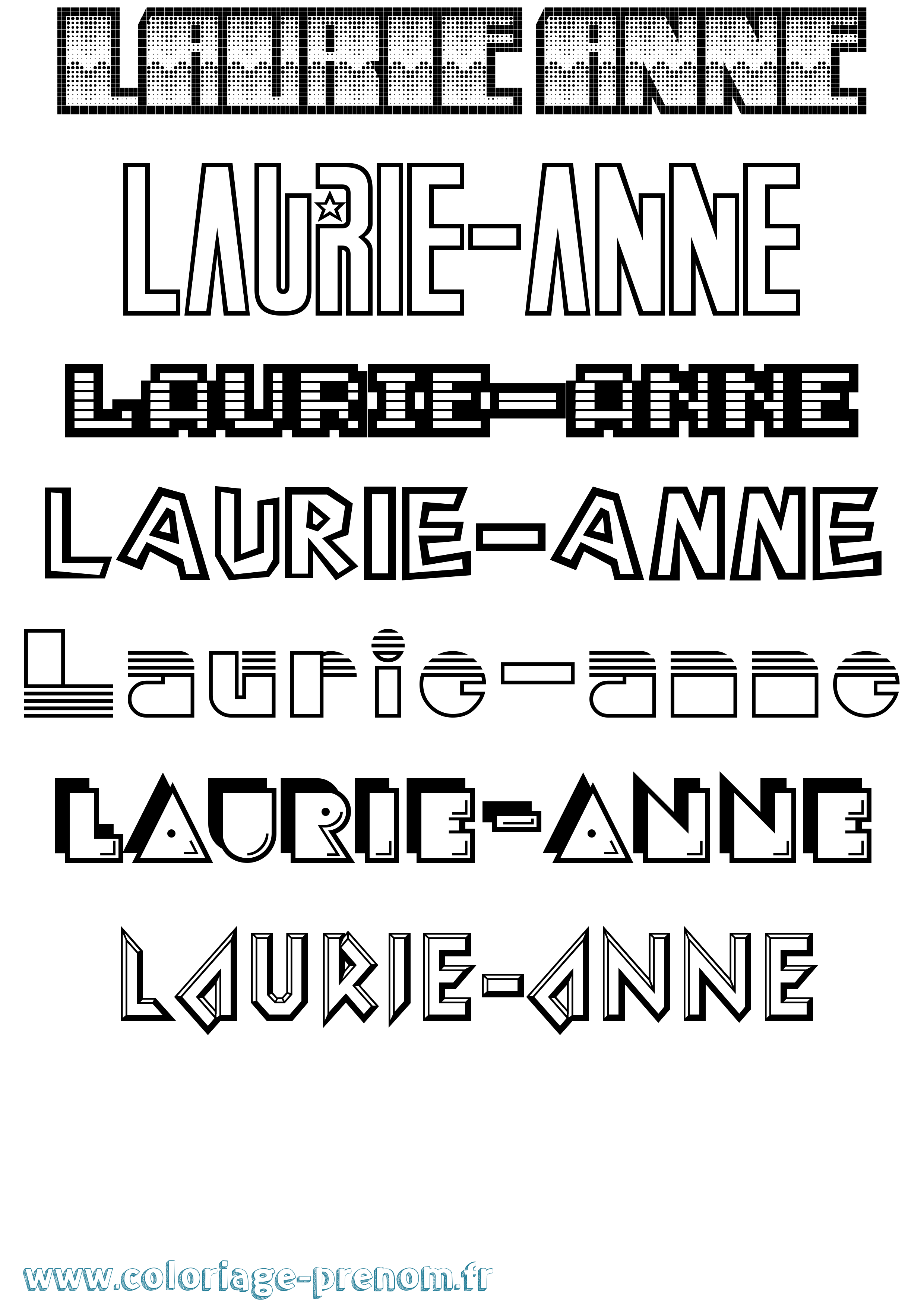 Coloriage Laurie-Anne Jeux Vidéos Coloriage prénom Laurie-Anne Jeux Vidéos