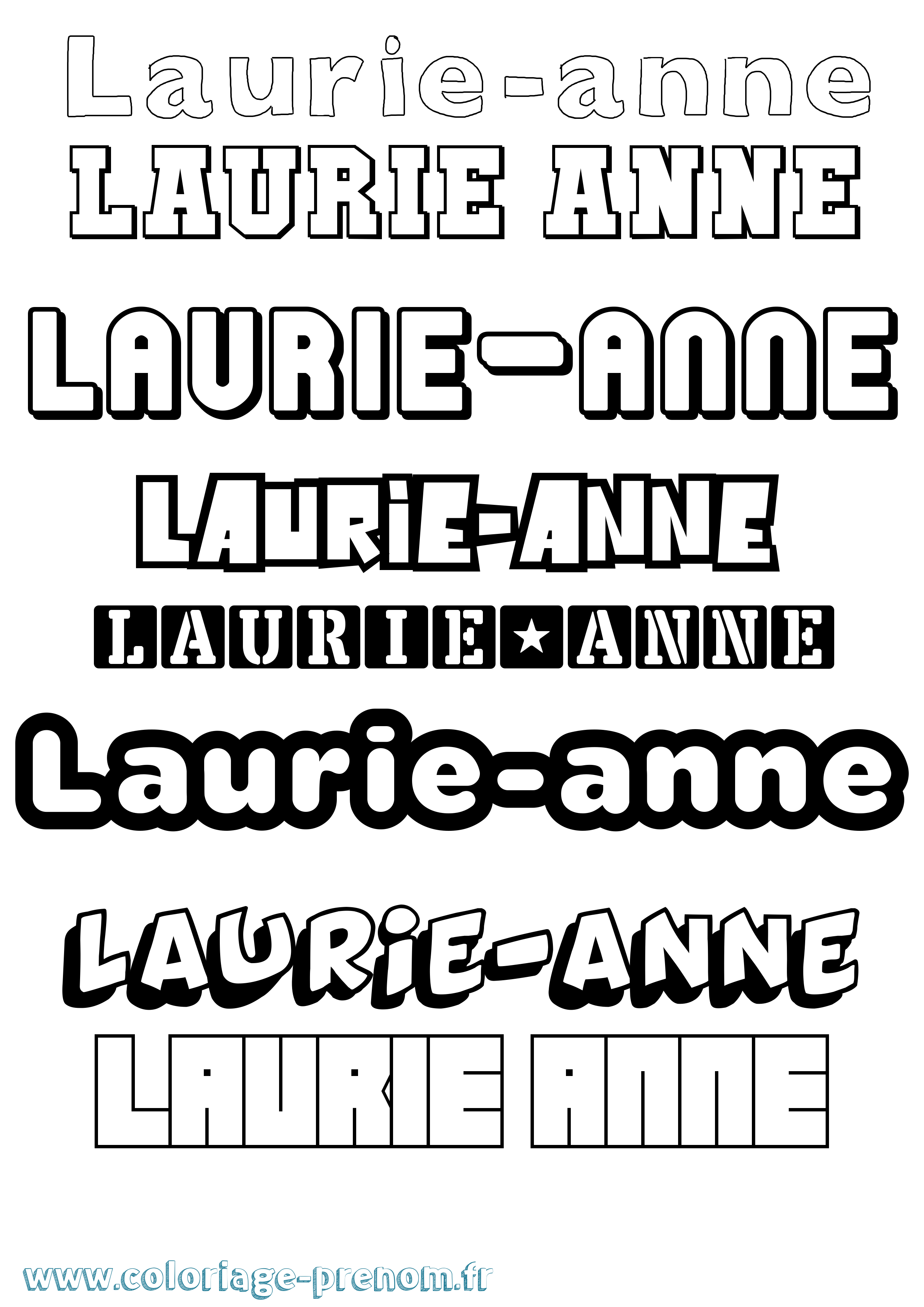 Coloriage Laurie-Anne Simple Coloriage prénom Laurie-Anne Simple